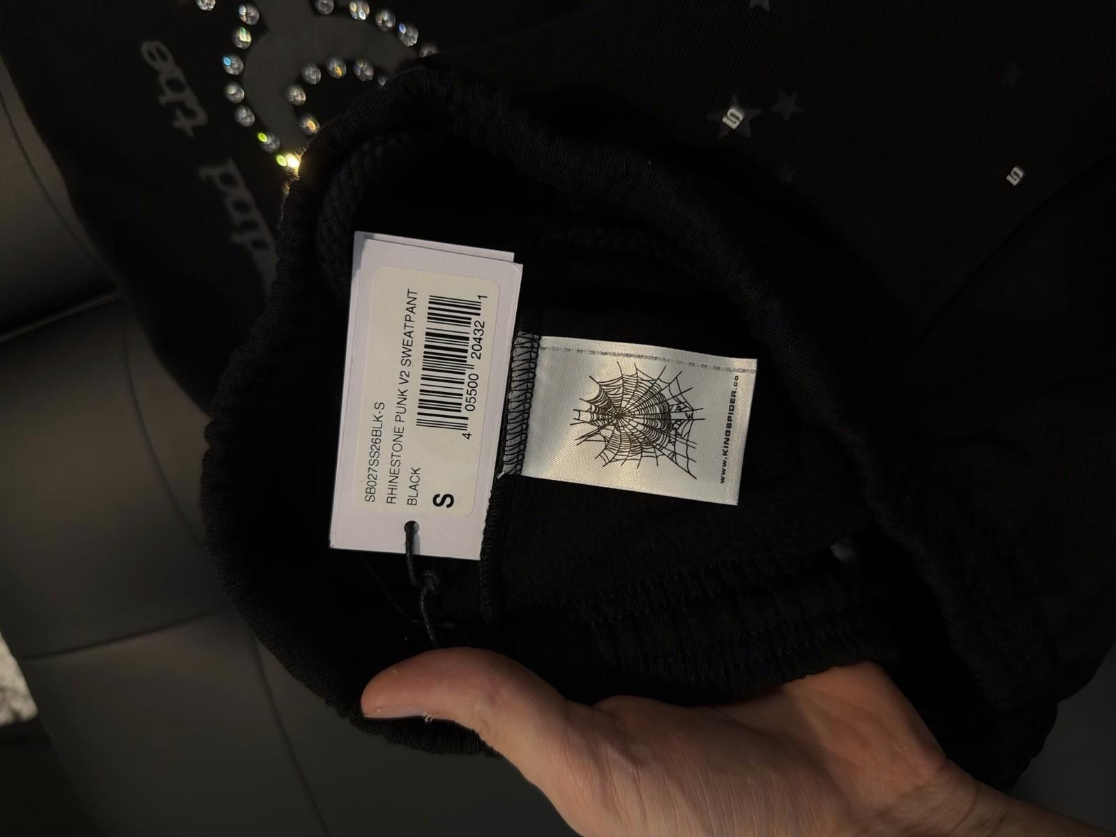 Sp5der Size S - Sp5der Worldwide Black VVS Stone Sweatpants Spider Size US 30 / EU 46 - 8 Thumbnail