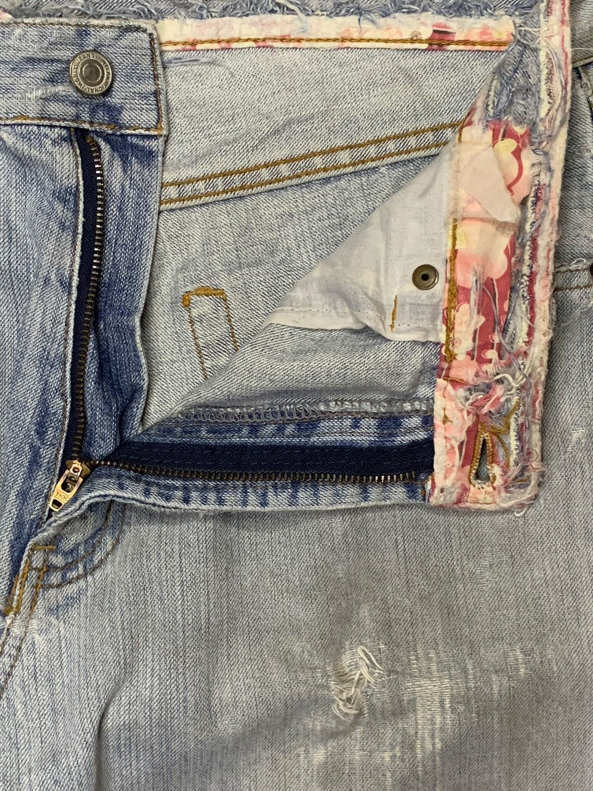 Vintage Japanese Karakuri Mud Wash Printed Baggy Jeans