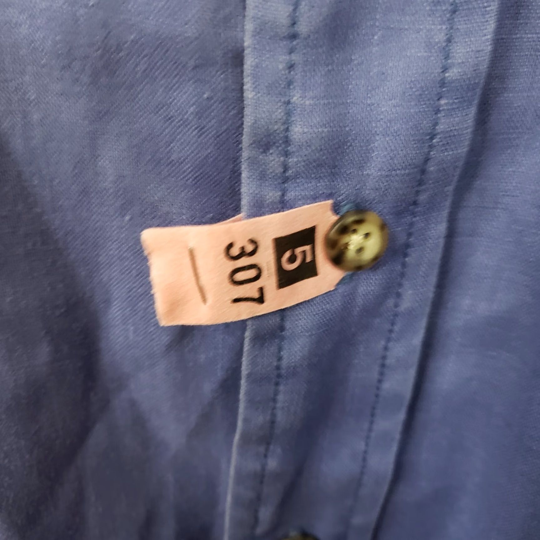 Country Road Country Road Shirt Men's L Blue Linen Plaid Button Up Short Sleeve Lightweight Size US L / EU 52-54 / 3 - 6 Thumbnail