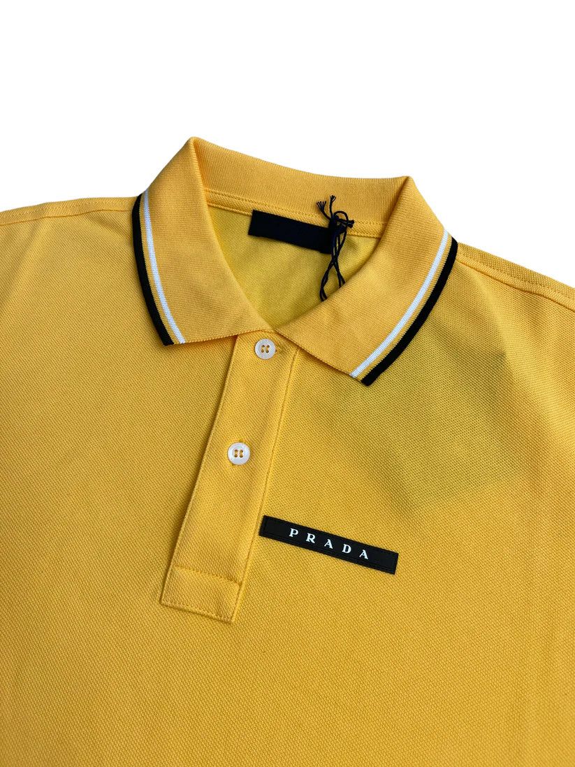 Prada o1mt1gz0924 Short Sleeve Polo Shirt in Yellow Size US XL / EU 56 / 4 - 5 Thumbnail