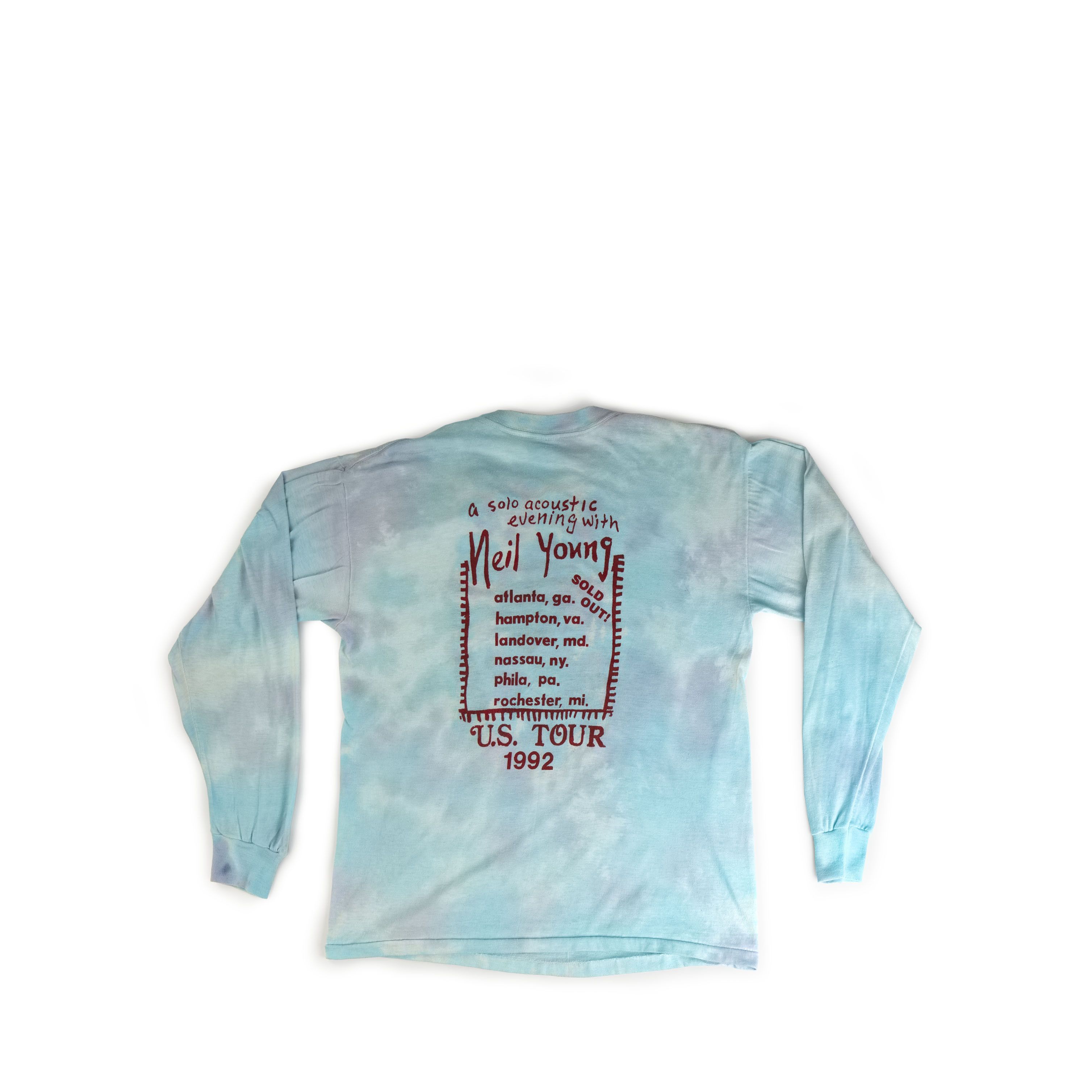 Vintage 1992 Neil Young Acoustic Long Sleeve Tee Shirt
