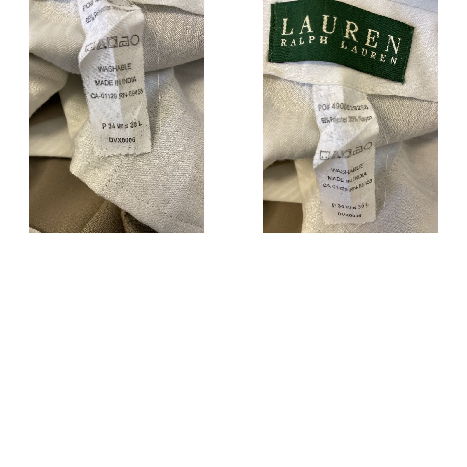 Polo Ralph Lauren VINTAGE Polo Ralph Lauren Dress Pants Mens 34x30 Beige Wool Pleated Front Zipper 1980s USA Men's Pants Size US 34 / EU 50 - 9 Thumbnail