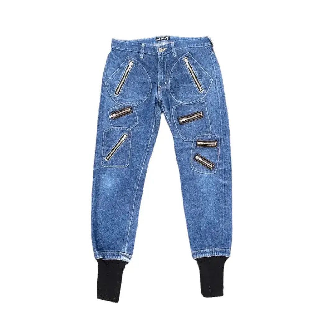 Silas Vintage Silas Jeans Multi Zipper Denim Jogger Pants Waist 29 Size US 29 - 1 Thumbnail