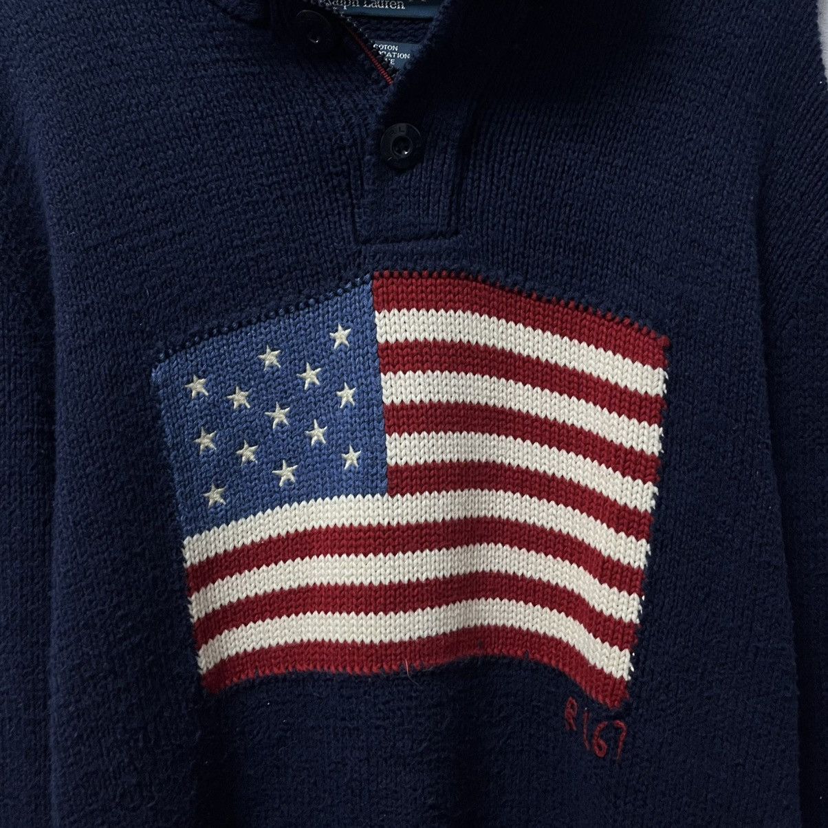 Polo Ralph Lauren Vintage Polo Ralph Lauren USA Flag 1/4 Zip Sweater Size US L / EU 52-54 / 3 - 5 Thumbnail