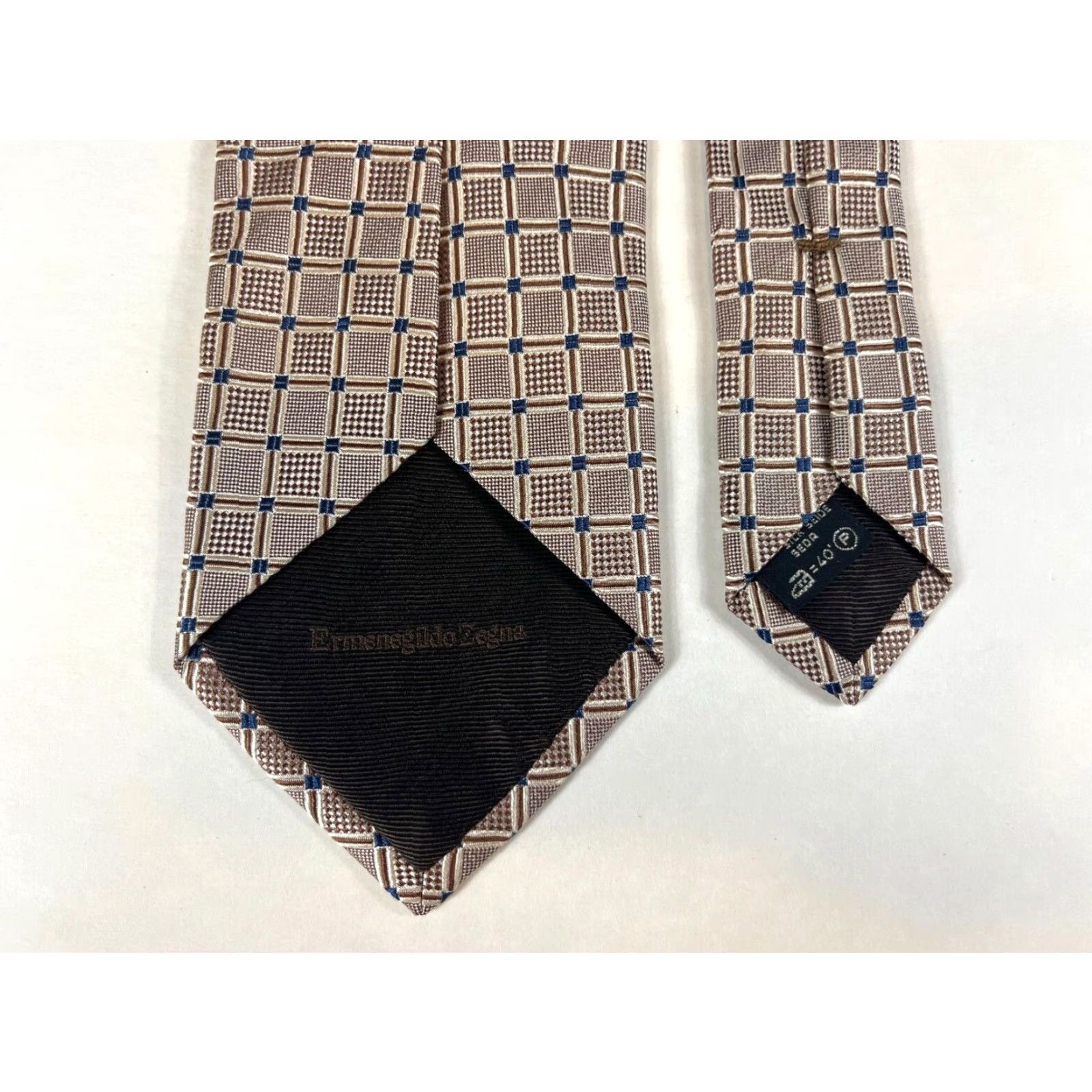 Ermenegildo Zegna VINTAGE Ermenegildo Zegna Men's Silk Tie Geometric Textured Made in Italy Size ONE SIZE - 6 Thumbnail