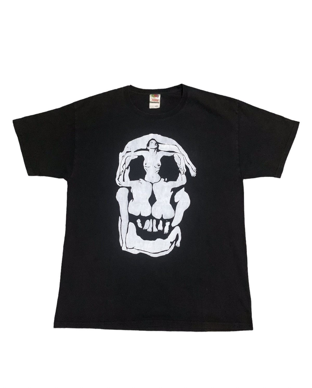 image of Salvador Dali Art Voluptas Mor Vintage T-Shirt 00S in Black, Men's (Size Large)