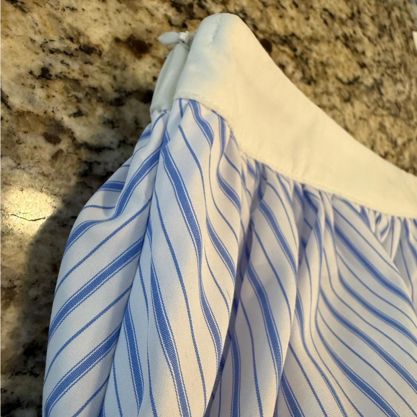 Other Lizette blue & white stripe balloon hem skort SZ M Size 32" / US 10 / IT 46 - 6 Thumbnail