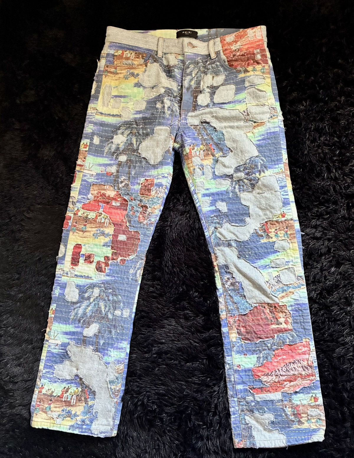 Amiri AMIRI ALOHA BORO DISTRESSED JEANS Size US 34 / EU 50 - 1 Thumbnail