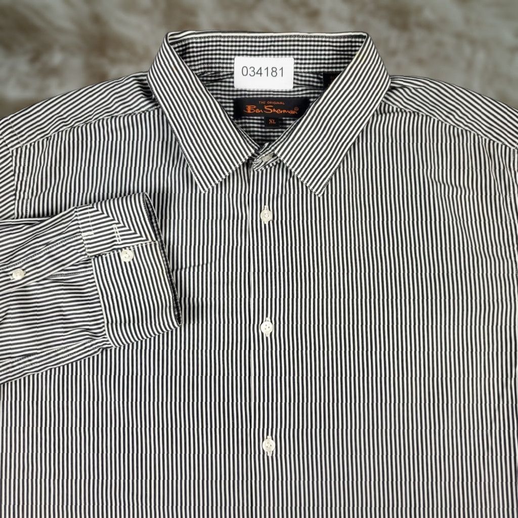Ben Sherman Ben Sherman Shirt Mens XL Gray Black Check Long Sleeve Casual Button-Up Size US XL / EU 56 / 4 - 1 Thumbnail