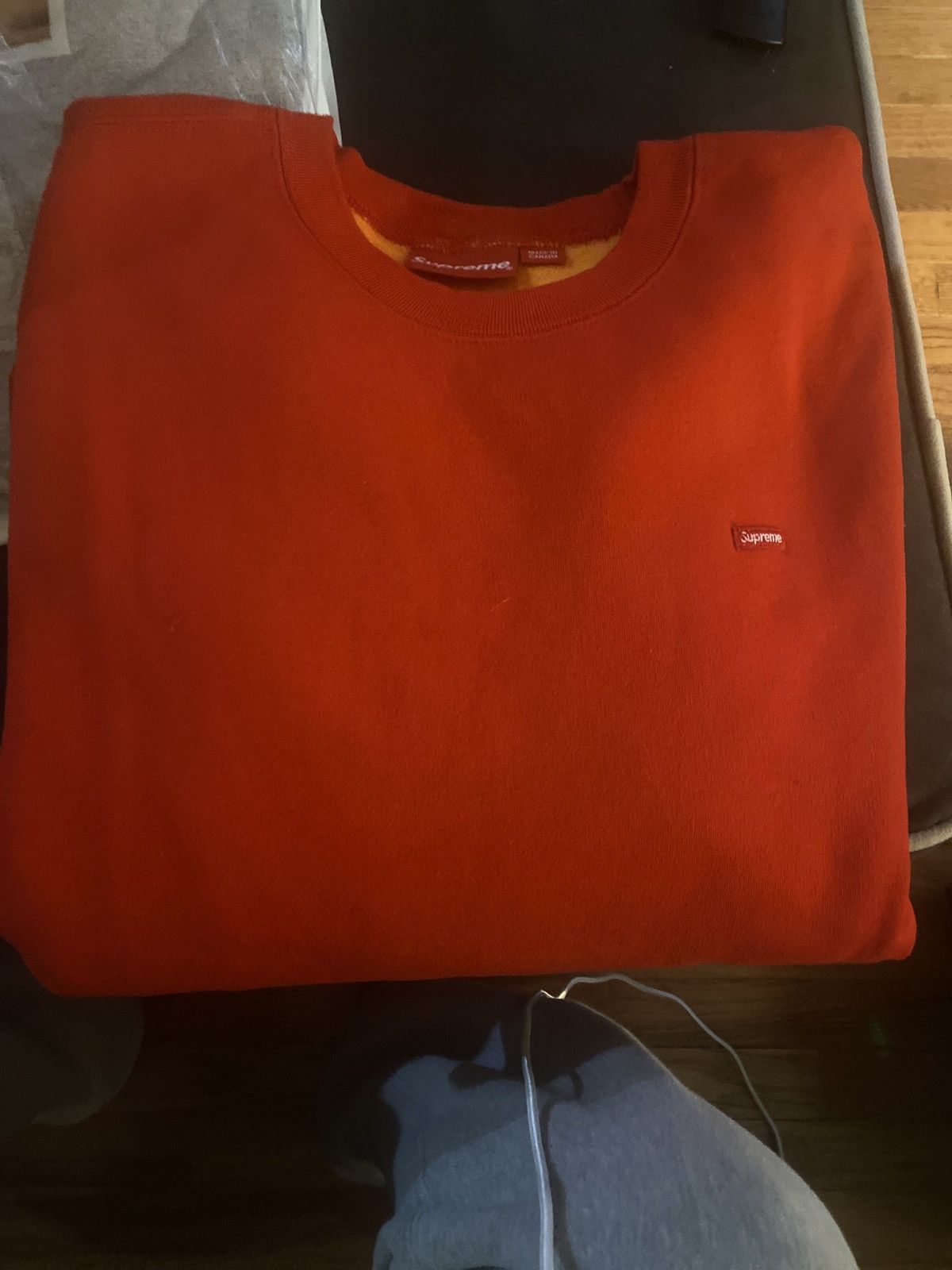 Supreme Small Logo Box Crew Sweatshirt Red XL