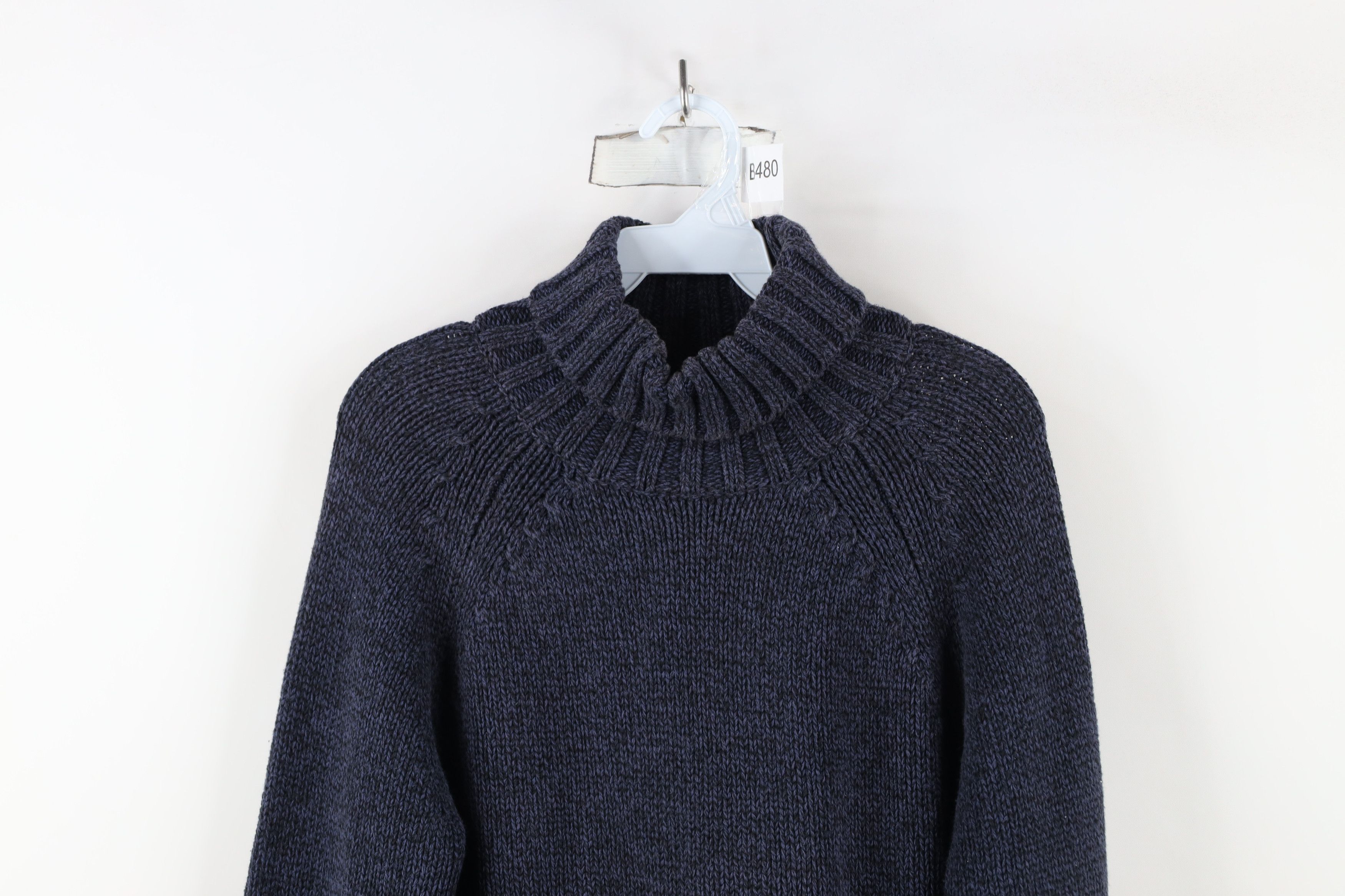 Gap × Vintage Vintage 90s Y2K Gap Cotton Turtleneck Sweater Heather Blue Size L / US 10 / IT 46 - 2 Thumbnail