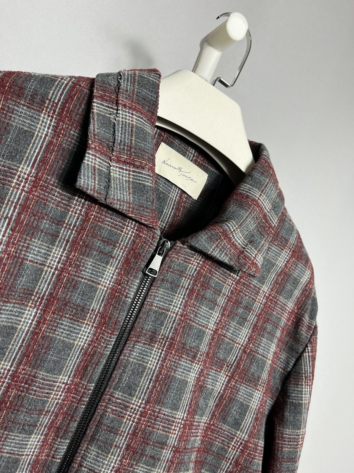 Other Check necessity sense jacket plaid tweed mens red gray zip Size US M / EU 48-50 / 2 - 3 Thumbnail
