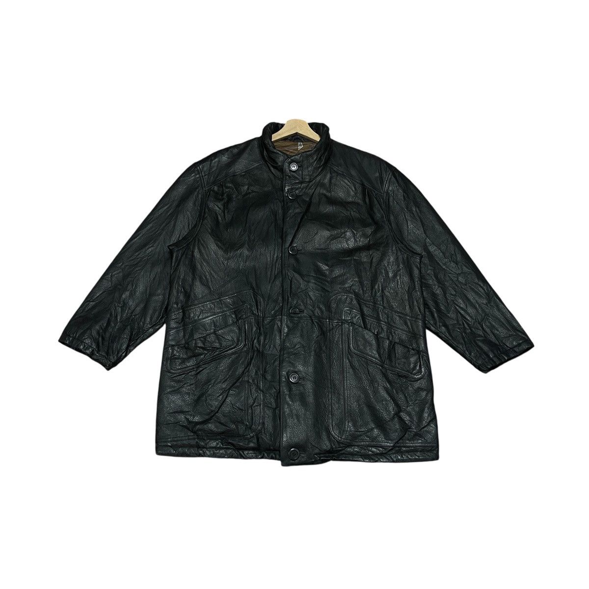 Lanvin Vintage Lanvin Paris Button Up Sheepskin Leather Jacket Size US XL / EU 56 / 4 - 2 Thumbnail