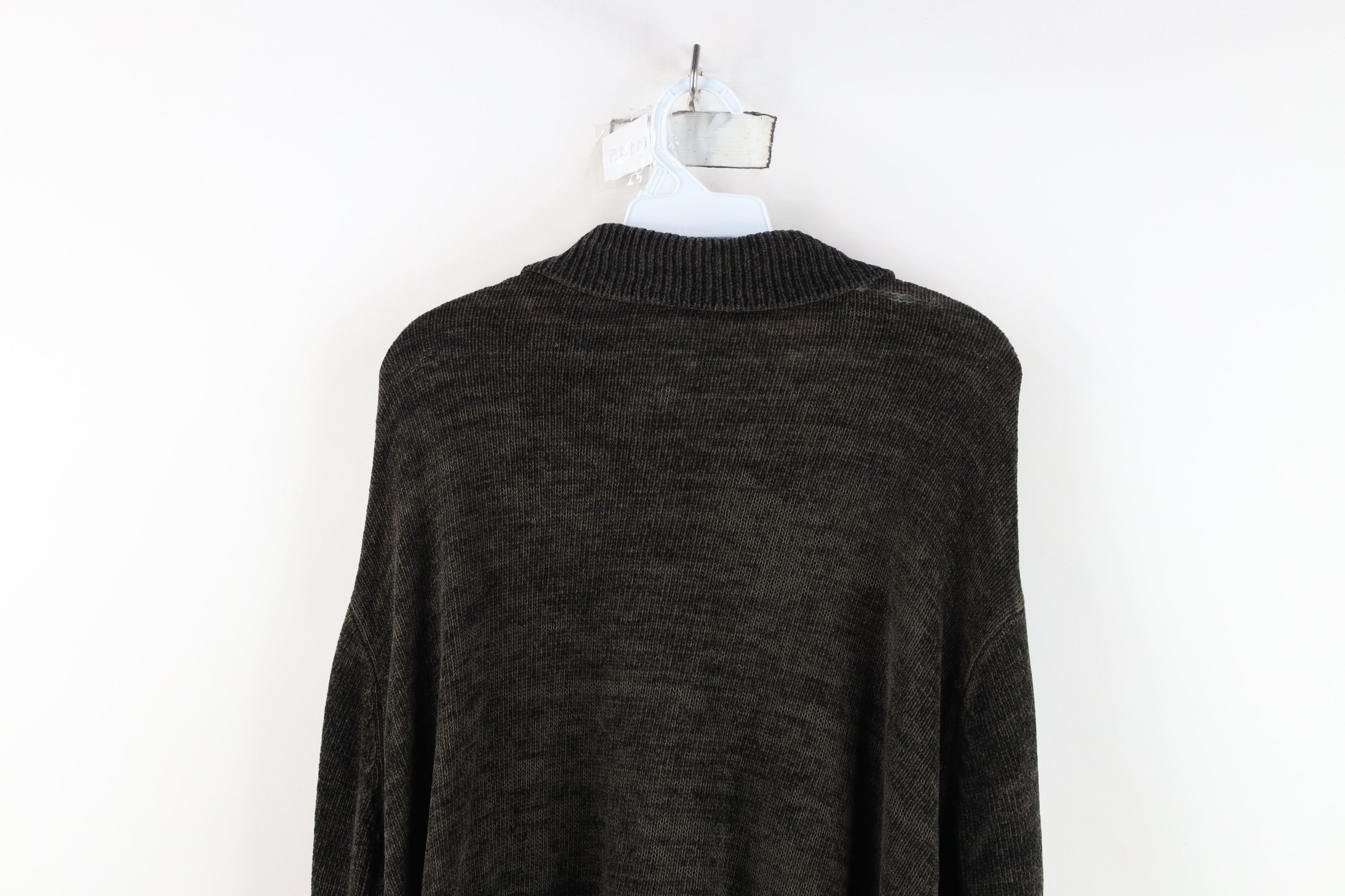 Vintage Vintage 90s Y2K Streetwear Knit Collared Sweater Green Size US XL / EU 56 / 4 - 11 Thumbnail
