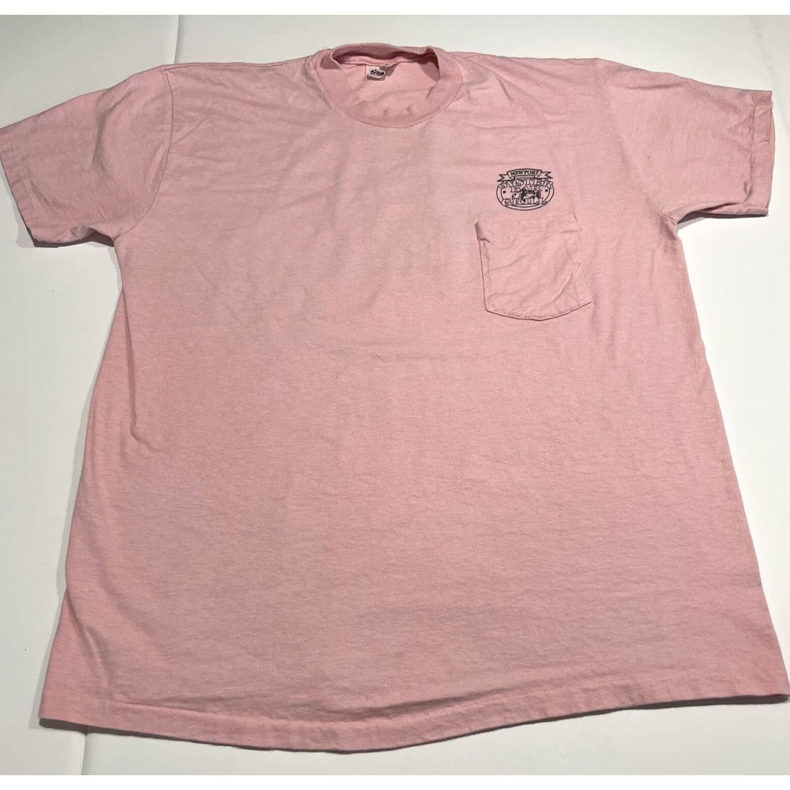 Vintage VINTAGE Newport Oyster Bar & Grill Shirt XL Pink Single Stitch 1990s Stedman Graphic Tee Mens Size US XL / EU 56 / 4 - 5 Thumbnail