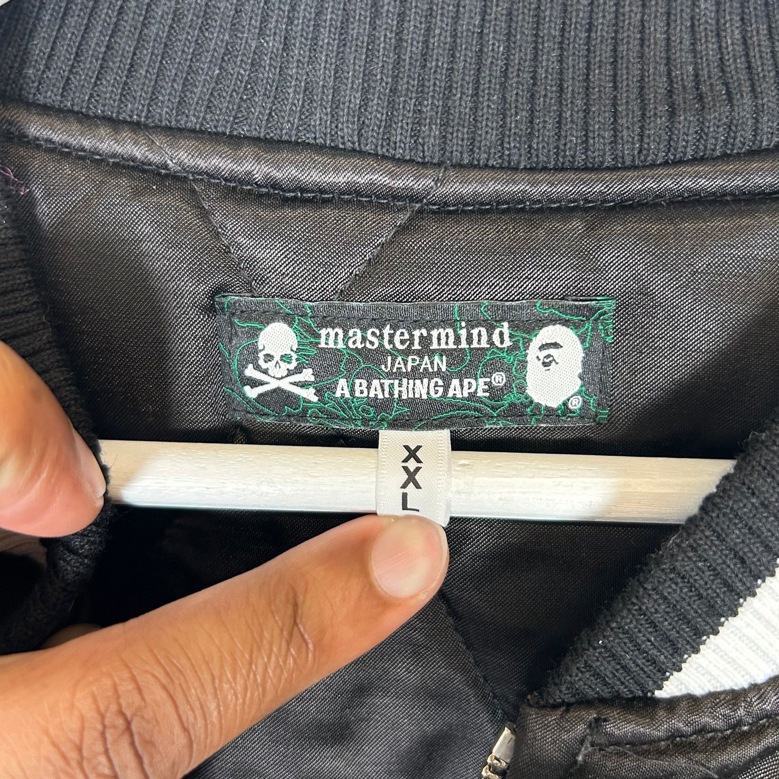 Bape × Mastermind Japan Bape x Mastermind Black Souvenir Jacket Size XXL Size US XXL / EU 58 / 5 - 7 Thumbnail