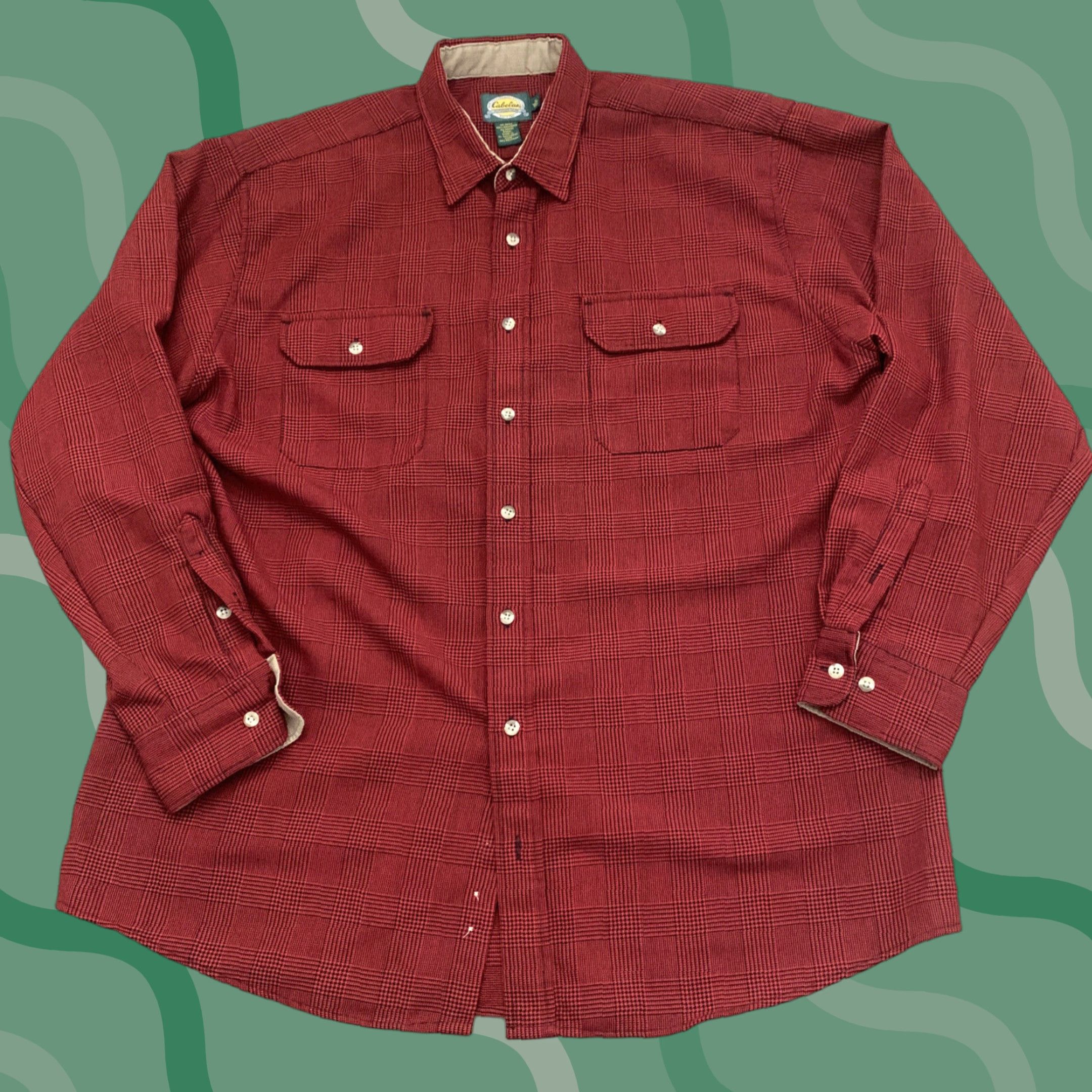 Vintage Cabela's Plaid Long Sleeve Button-Up Shirt Mens XLT Red Black Outdoor Camping Size US XL / EU 56 / 4 - 1 Thumbnail