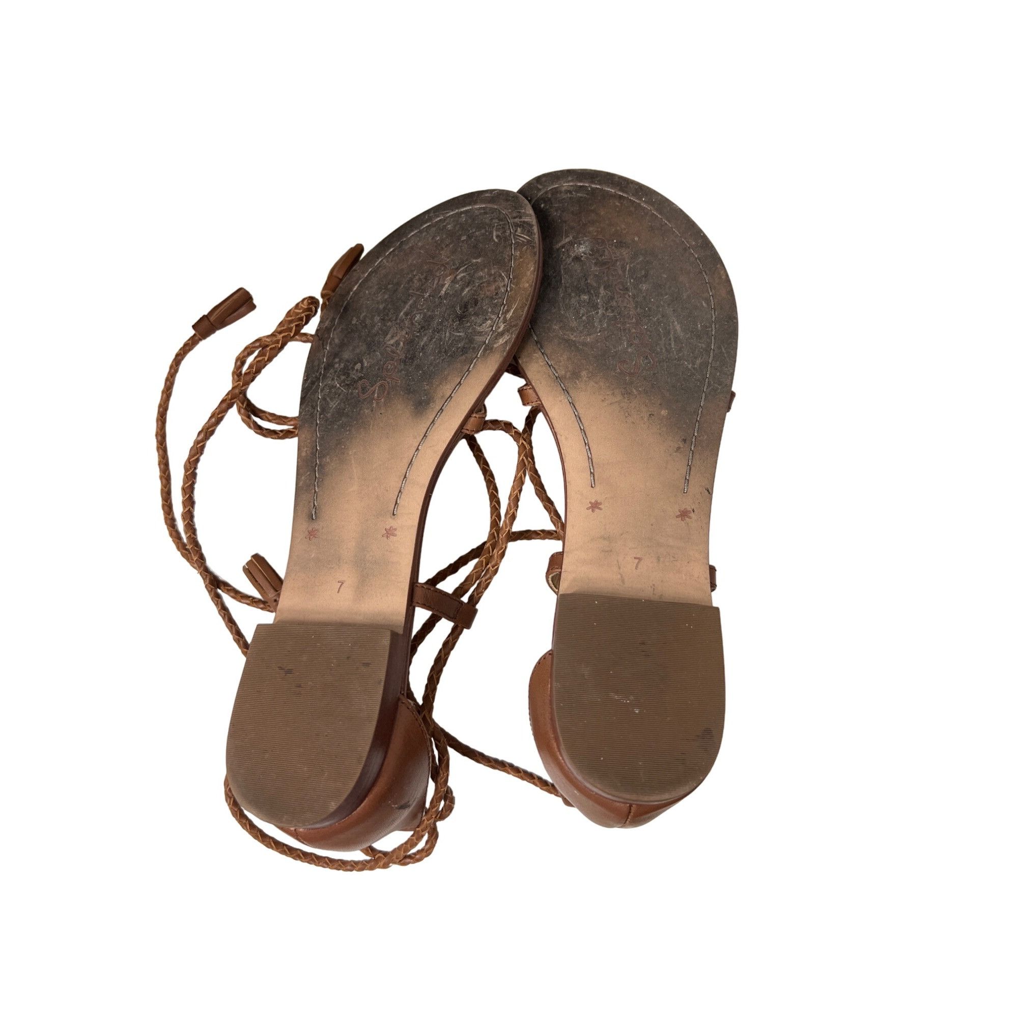 Splendid Splendid Cora Sandals Brown Braided Lace-Up Size US 7 / IT 37 - 5 Thumbnail