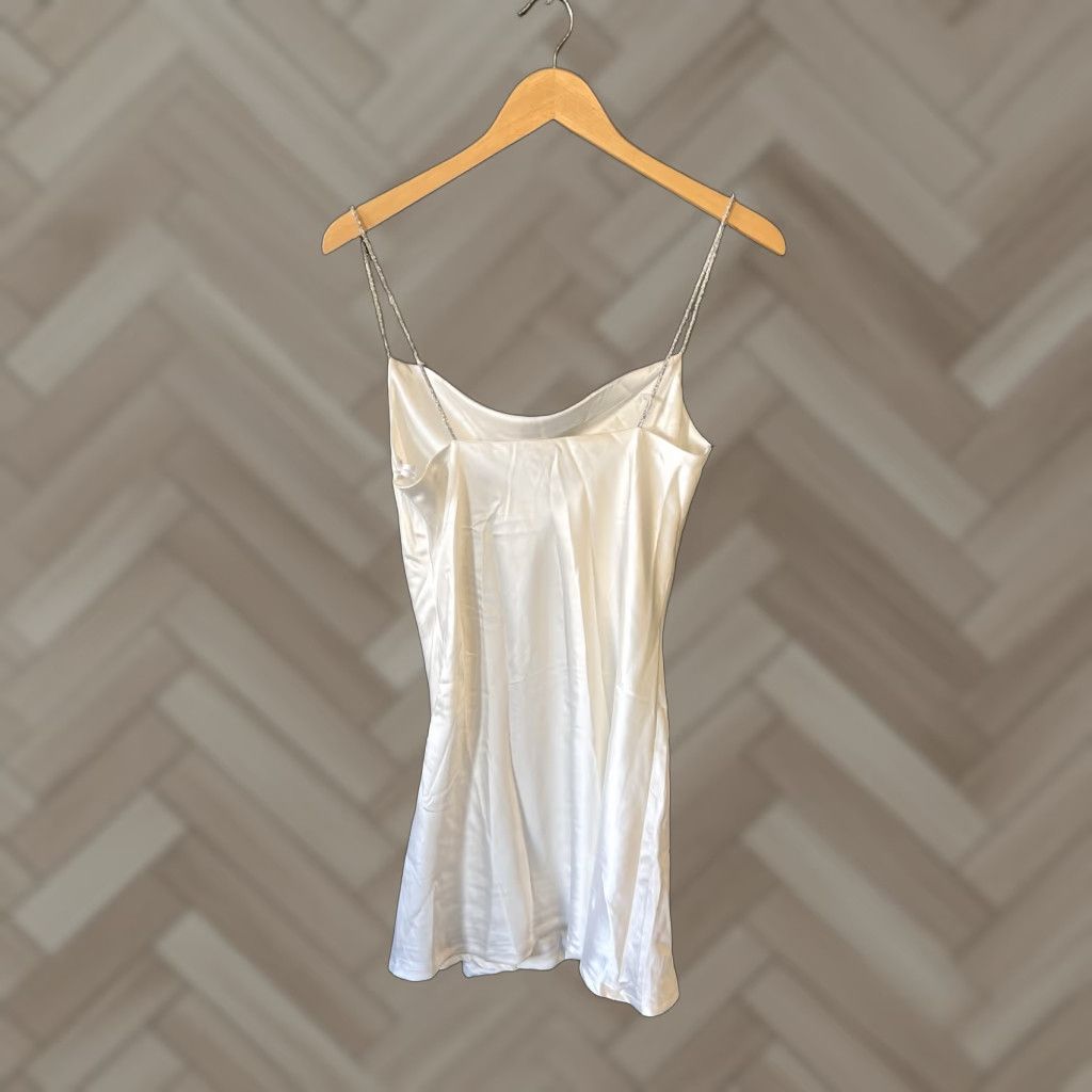 Lulus Lulus Womens White Sleeveless Satin Slip Dress NWT Size Small Size 28" / US 6 / IT 42 - 1 Thumbnail