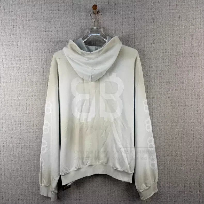 Balenciaga Balenciaga Mud-dyed distressed Bitcoin print hooded long-s Size US XS / EU 42 / 0 - 3 Thumbnail