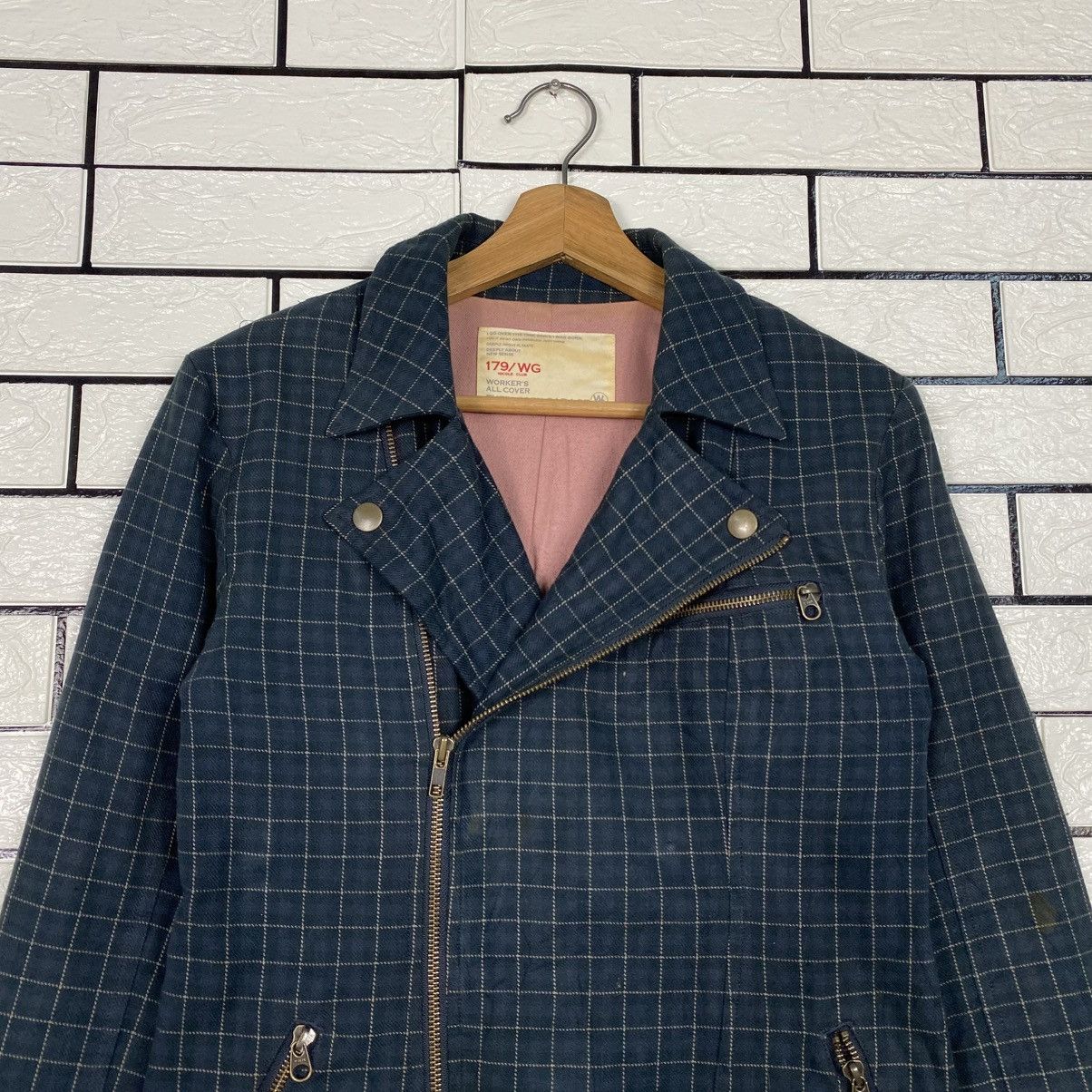 Issey Miyake 📌Biker Jacket Double Collar Nicole Club Tartan Bondage Size US M / EU 48-50 / 2 - 4 Thumbnail