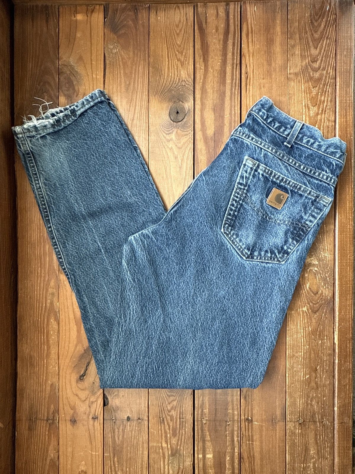 Carhartt Vintage 90s Carhartt USA Blue Denim Jeans Size US 33 - 1 Thumbnail