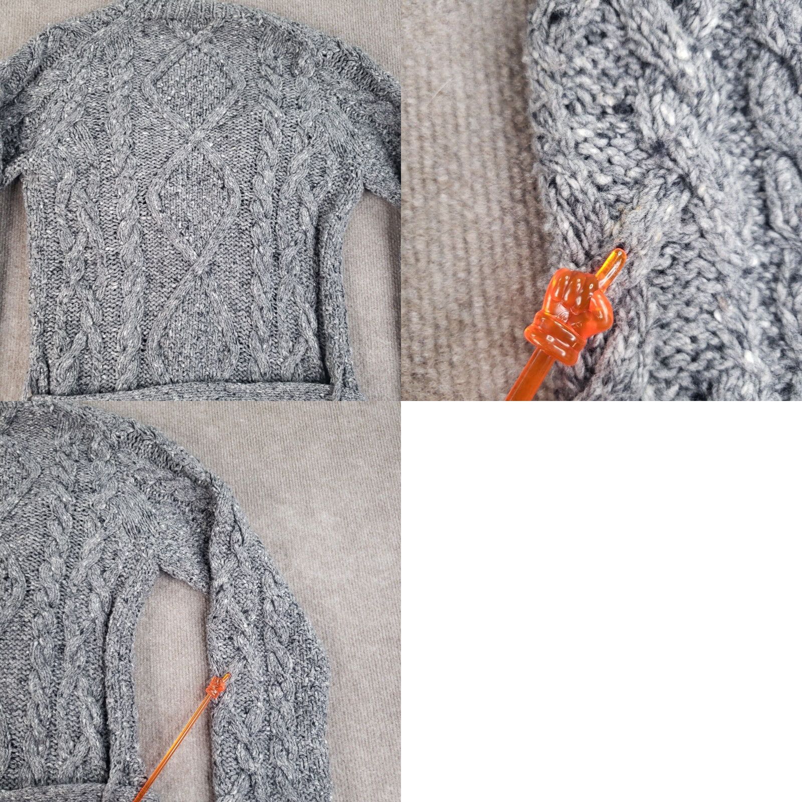 J.Crew J.CREW Sweater Womens M Gray Long Sleeve Cable Knit Button Front Handknit Size M / US 6-8 / IT 42-44 - 8 Thumbnail