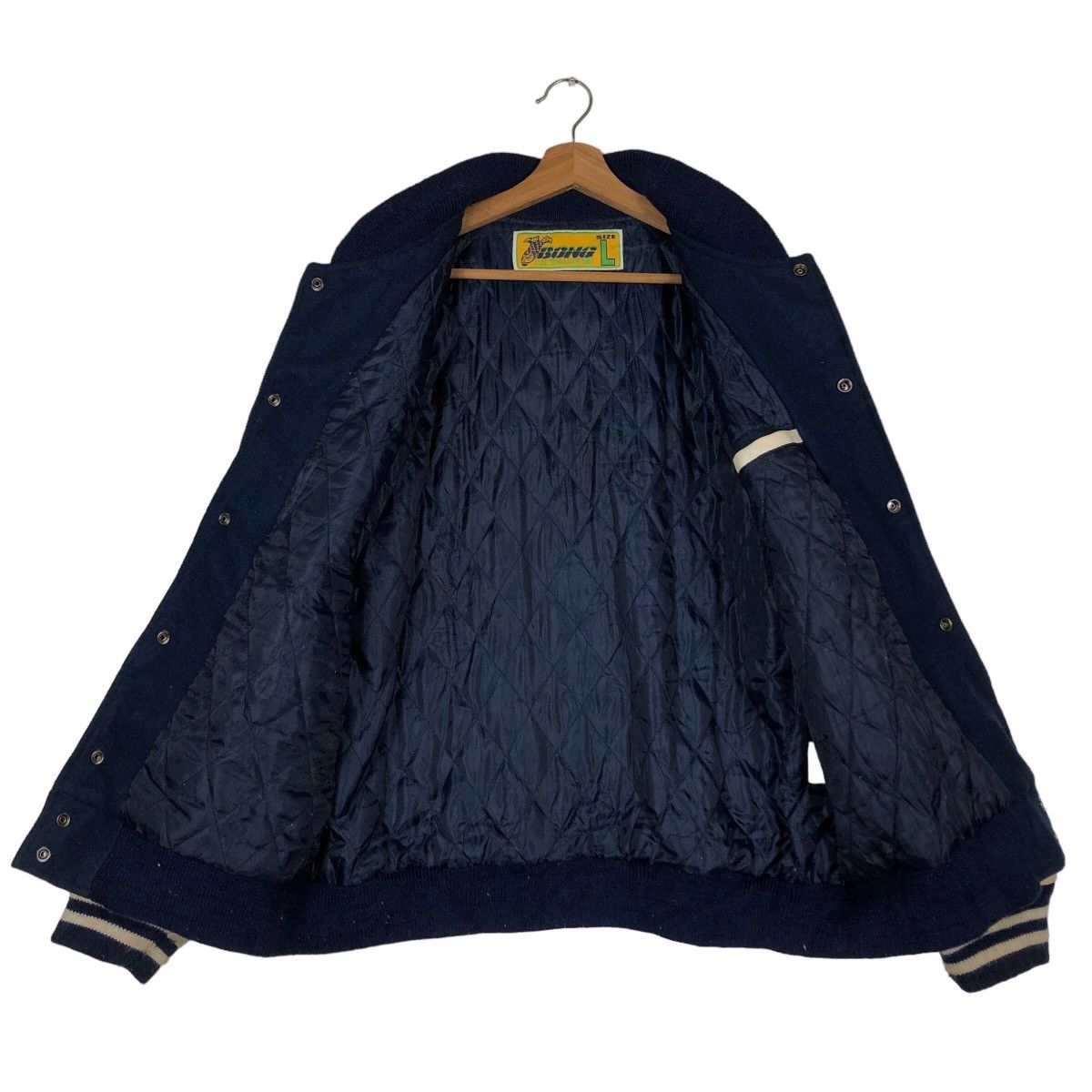 Japanese Brand 🔥90’s Vintage Varsity Jacket Leather Handling Bong Japan Size US L / EU 52-54 / 3 - 12 Thumbnail