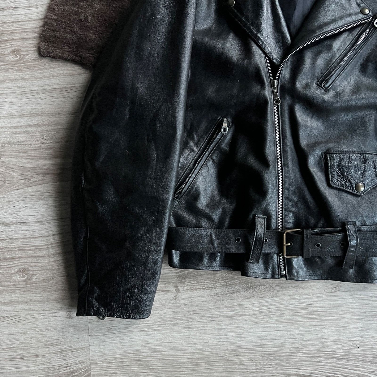 Genuine Leather Vintage MITICI Anni 60 Italy Leather Biker Jacket 9730AC Size US L / EU 52-54 / 3 - 4 Thumbnail