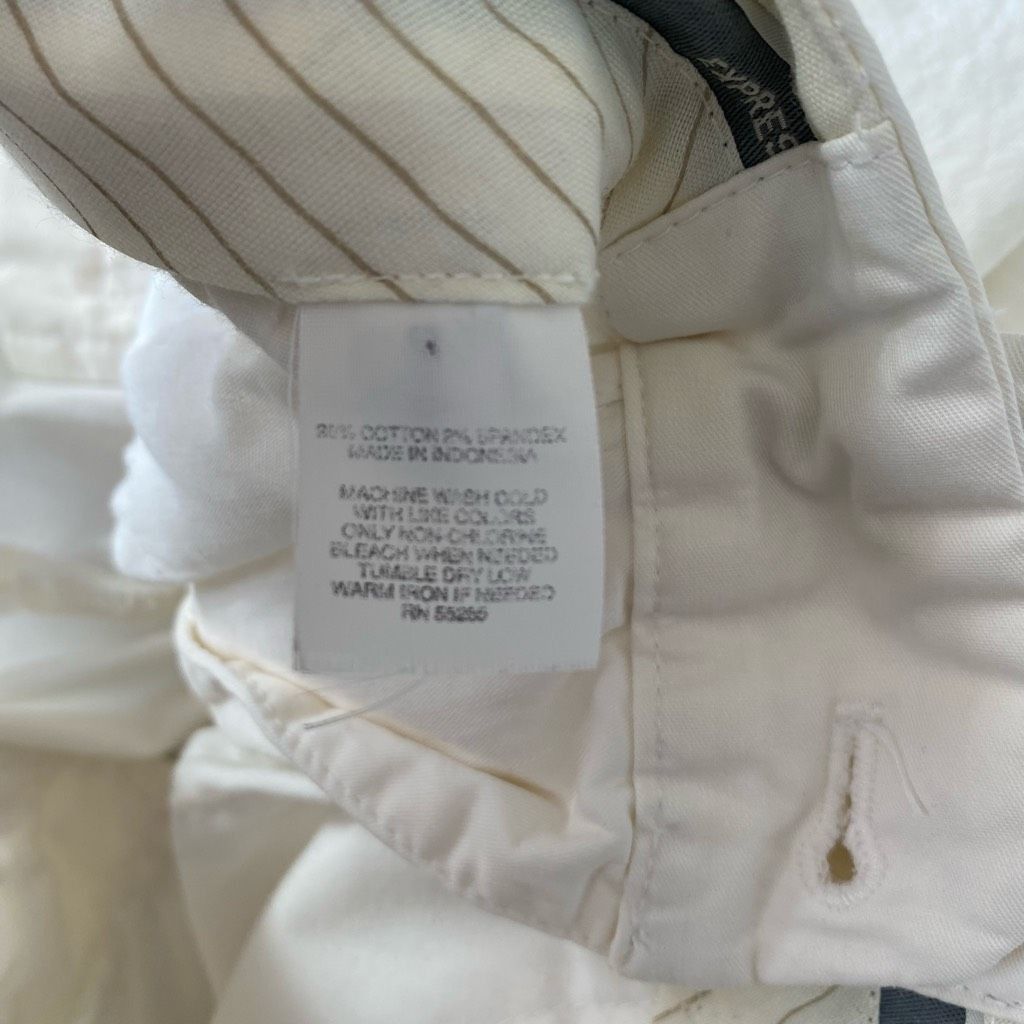 Express Express Design Studio editor women 10 cotton blend white chi Size 32" / US 10 / IT 46 - 5 Thumbnail