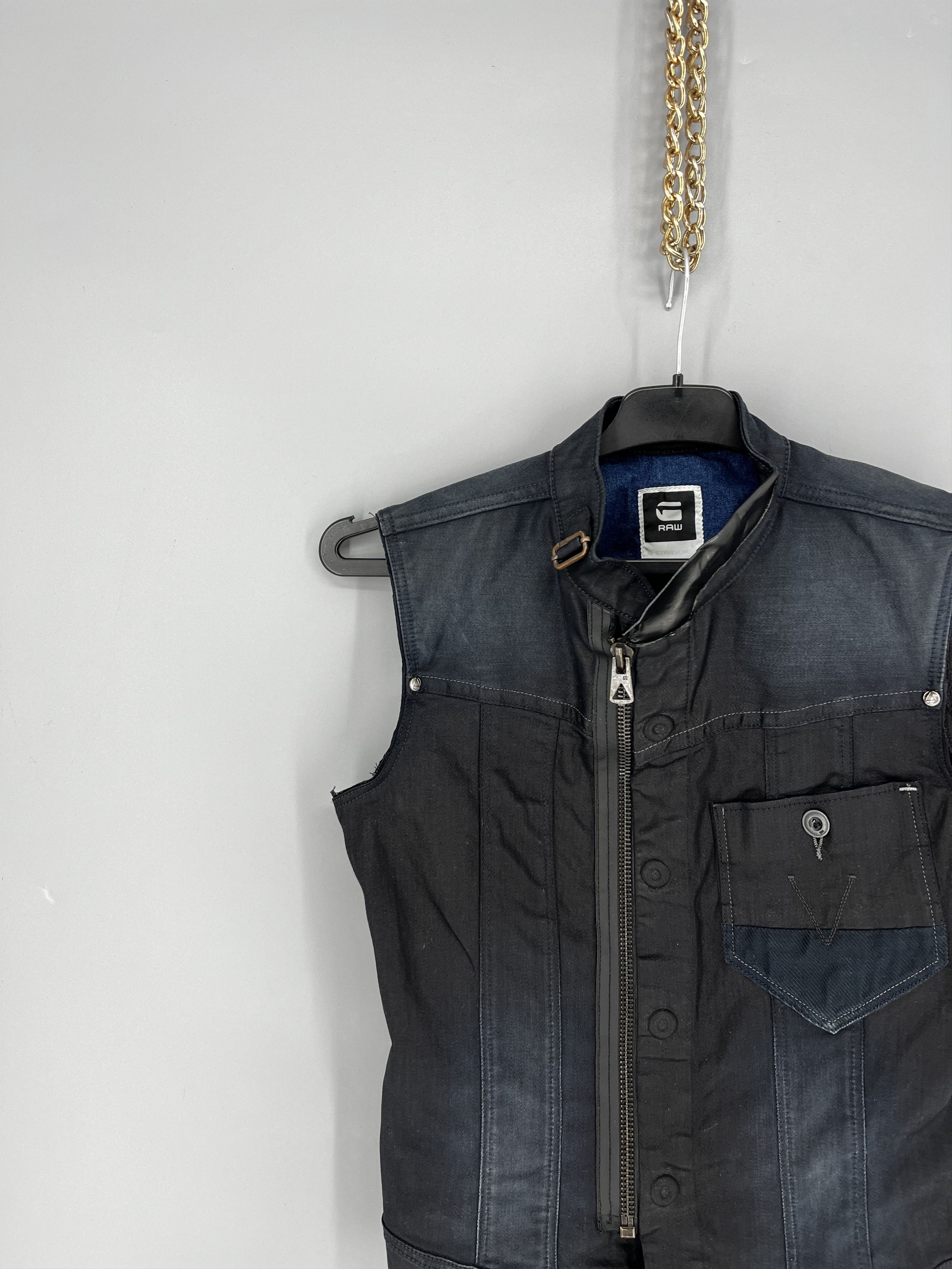Raw State Ladies G-Star Raw Midge Dumont Sleeveless Denim Waistcoat Size US M / EU 48-50 / 2 - 4 Thumbnail