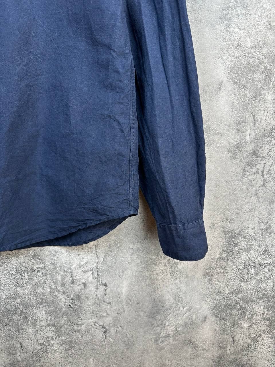 Theory Theory Irving Ramiro Linen Cotton Shirt Navy Blue Size US XS / EU 42 / 0 - 8 Thumbnail