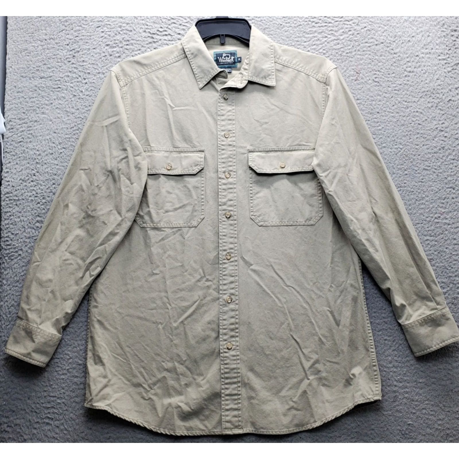 Vintage Woolrich Mens Button-Up Shirt Brown 100% Cotton Long Sleeve Collared Casual Shirt M Size US M / EU 48-50 / 2 - 2 Thumbnail
