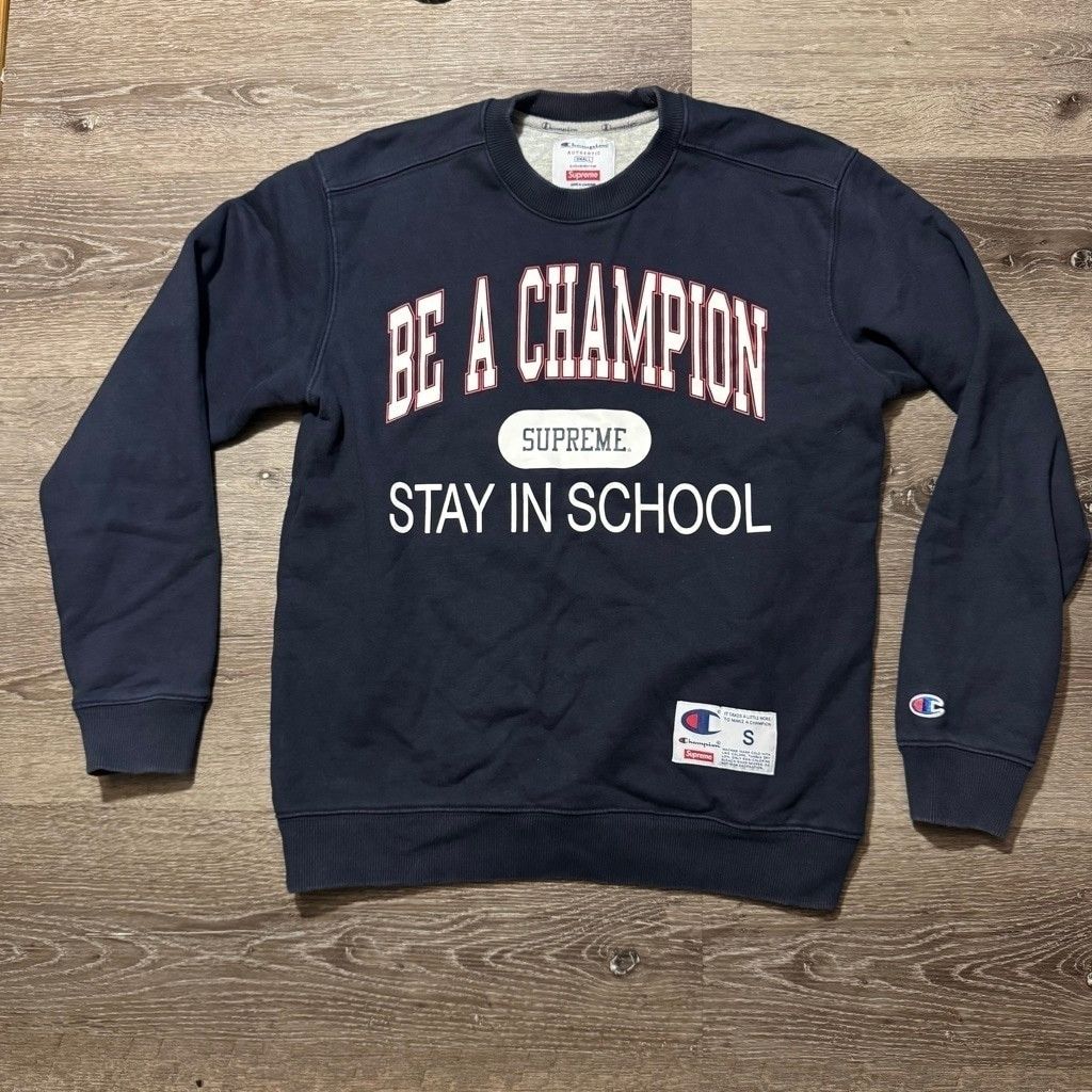 トップス Supreme/Champion Stay In School Crewneck Supreme Champion Stay In School Crewneck Light Purple NWT