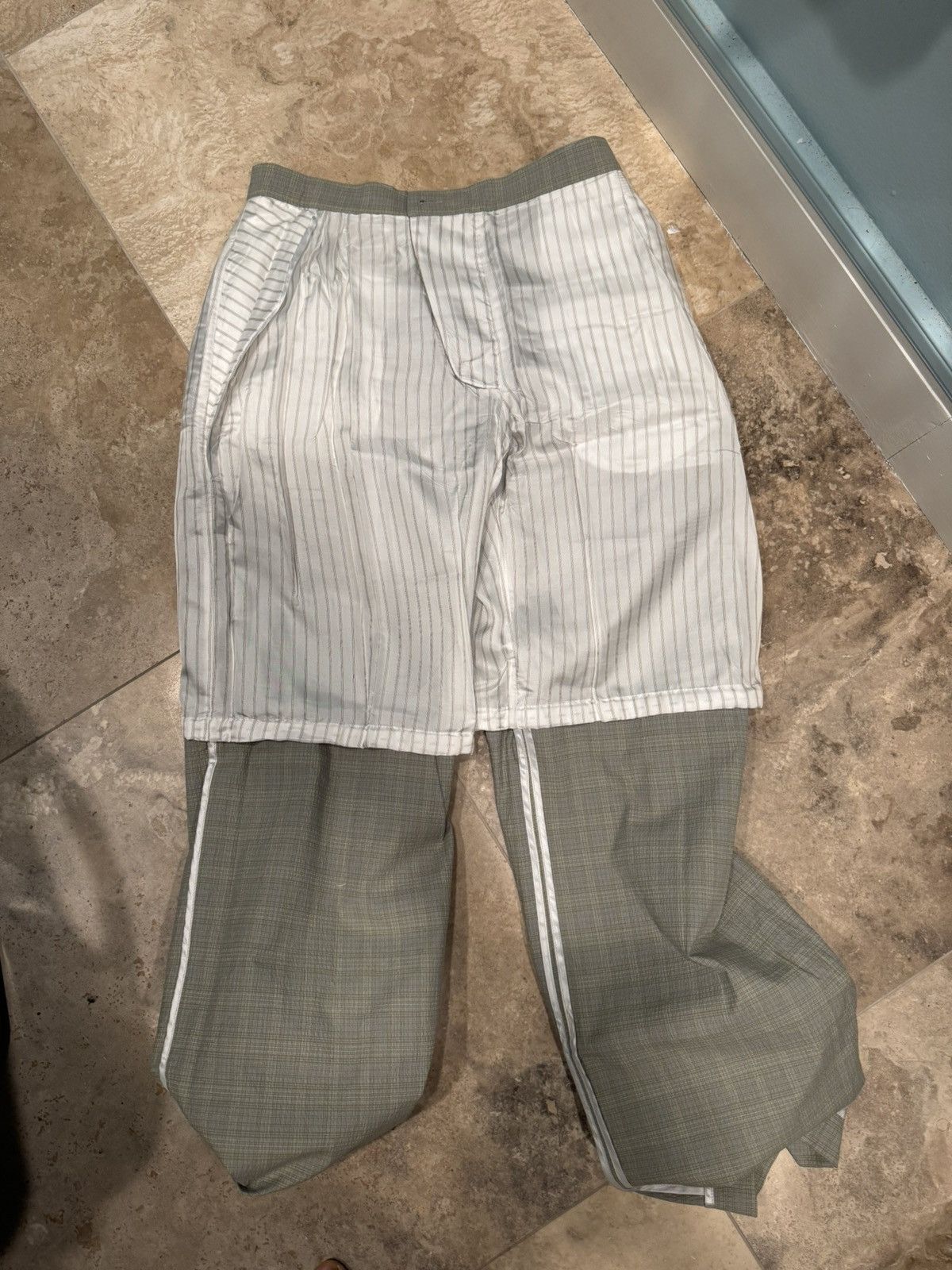 Kiko Kostadinov Yellow Check Reversible Orma Trousers Size US 29 - 7 Thumbnail