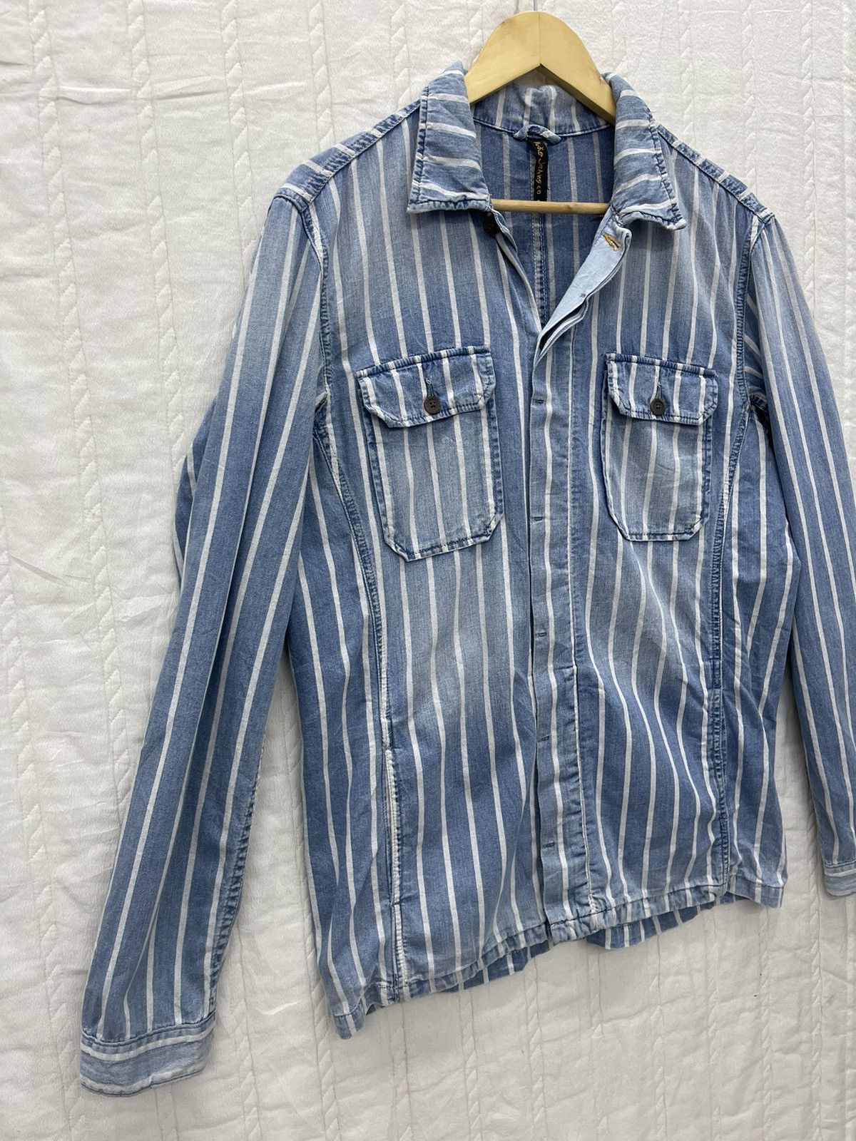 Nudie Jeans STEALS💥NUDIE JEANS HICKORY DENIM JACKET Size US M / EU 48-50 / 2 - 2 Thumbnail