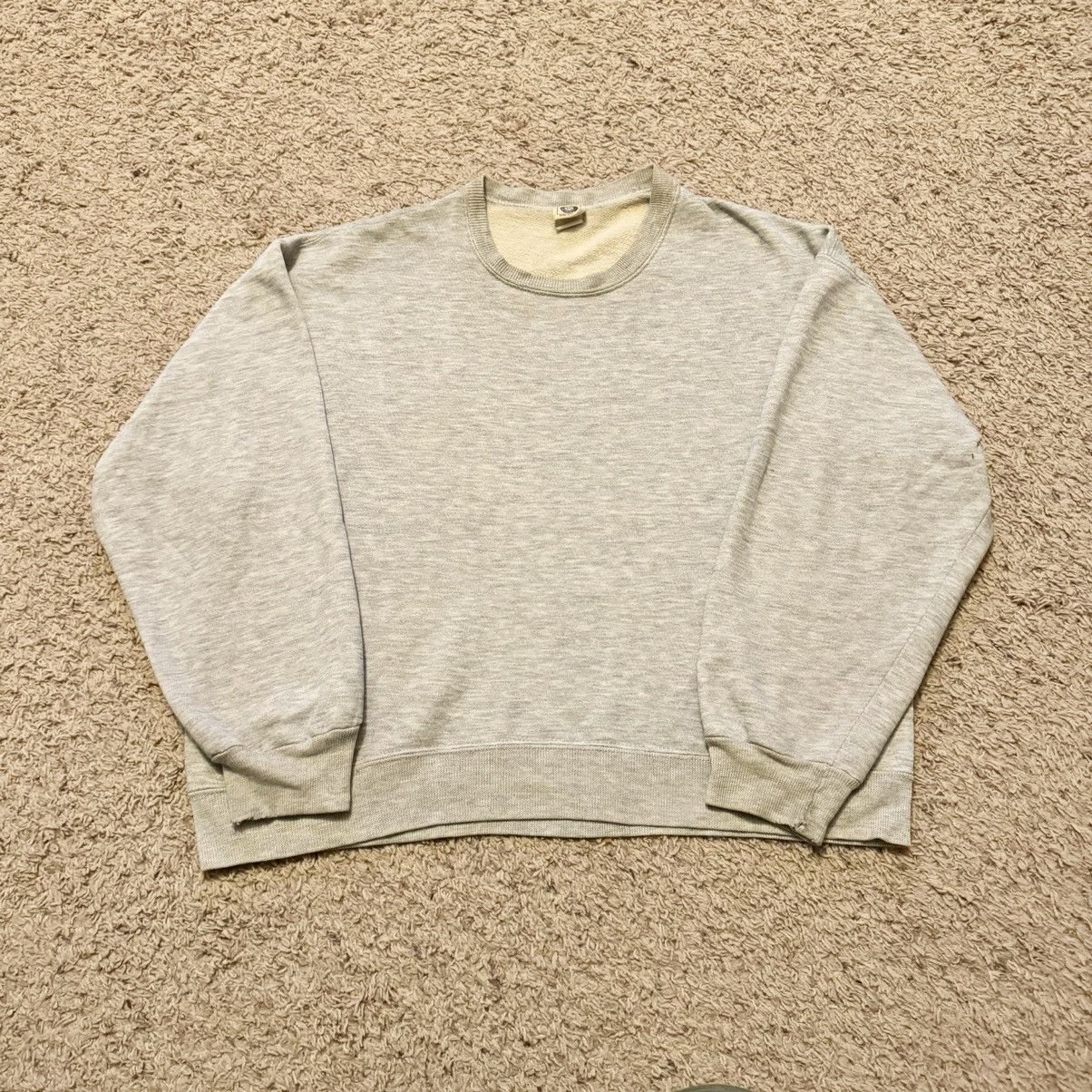 Vintage VINTAGE 80s TRI-BLEND BLANK GREY SWEATSHIRT Size US XL / EU 56 / 4 - 4 Thumbnail