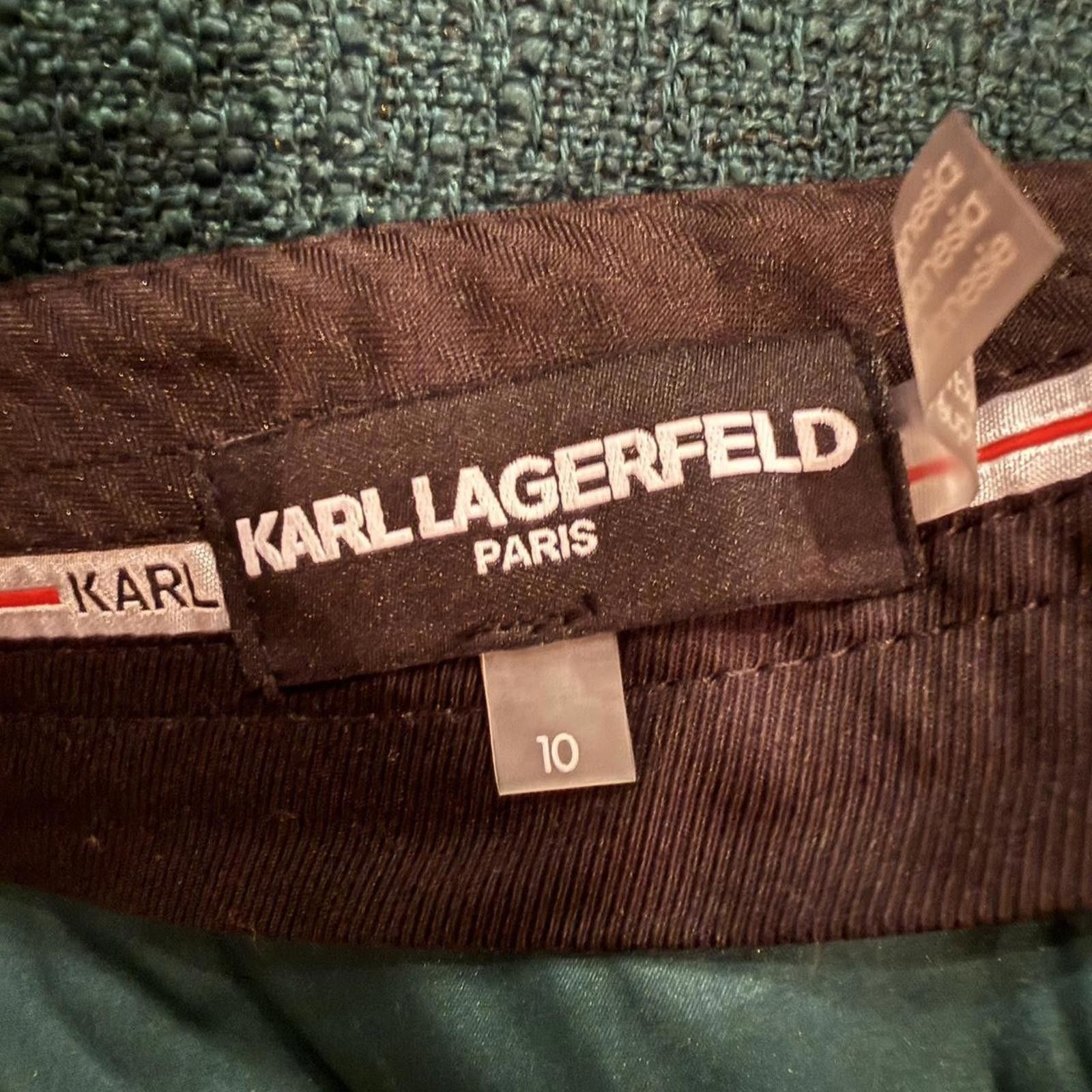 Karl Lagerfeld Karl Lagerfeld Women's Green Tweed Wool Skirt Size 10 Size 32" / US 10 / IT 46 - 5 Thumbnail