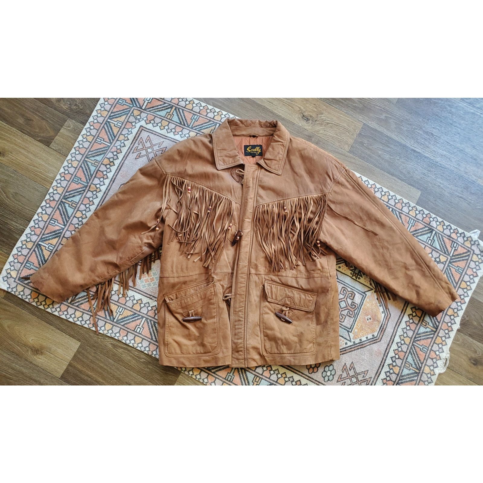 Scully Leather Vintage Scully Leather Western Jacket Fringe Aztec Brown 44 Size US L / EU 52-54 / 3 - 1 Thumbnail