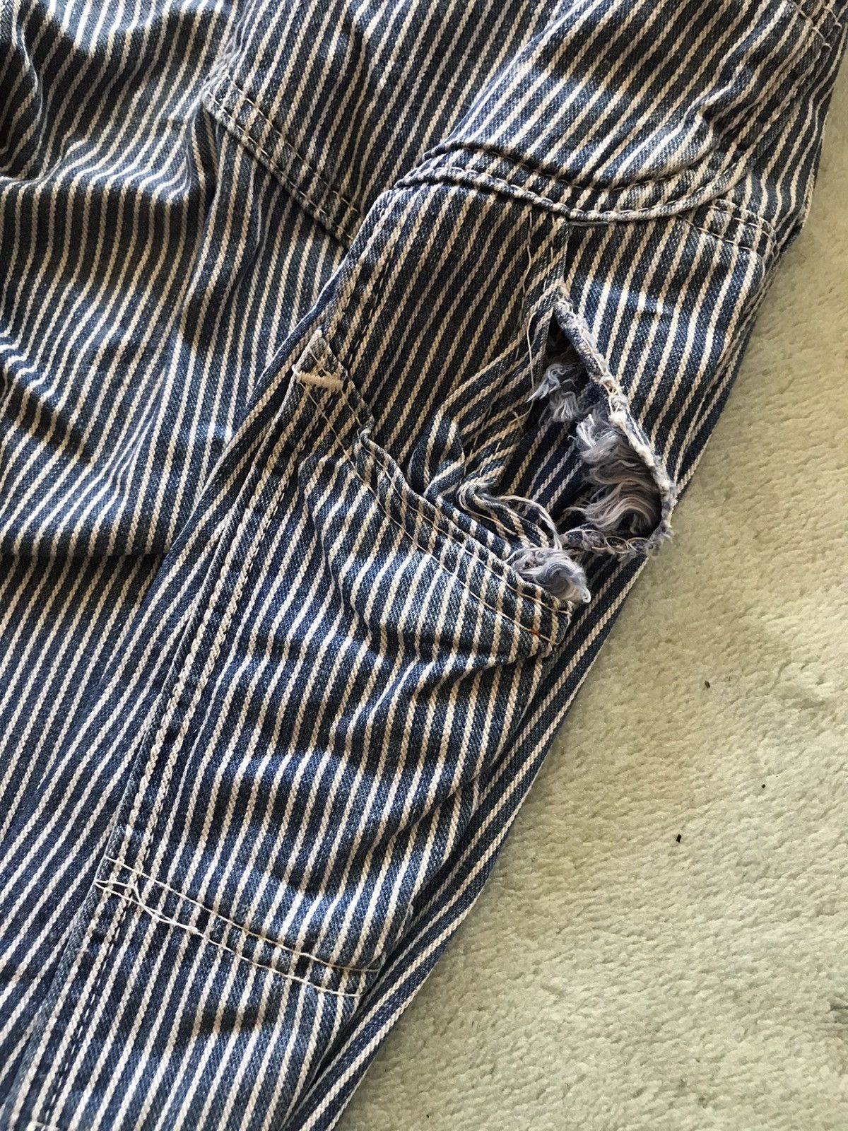 Lee × Vintage Vintage Lee Overall/Jumpsuit Hickory Stripe Size US 32 / EU 48 - 11 Thumbnail