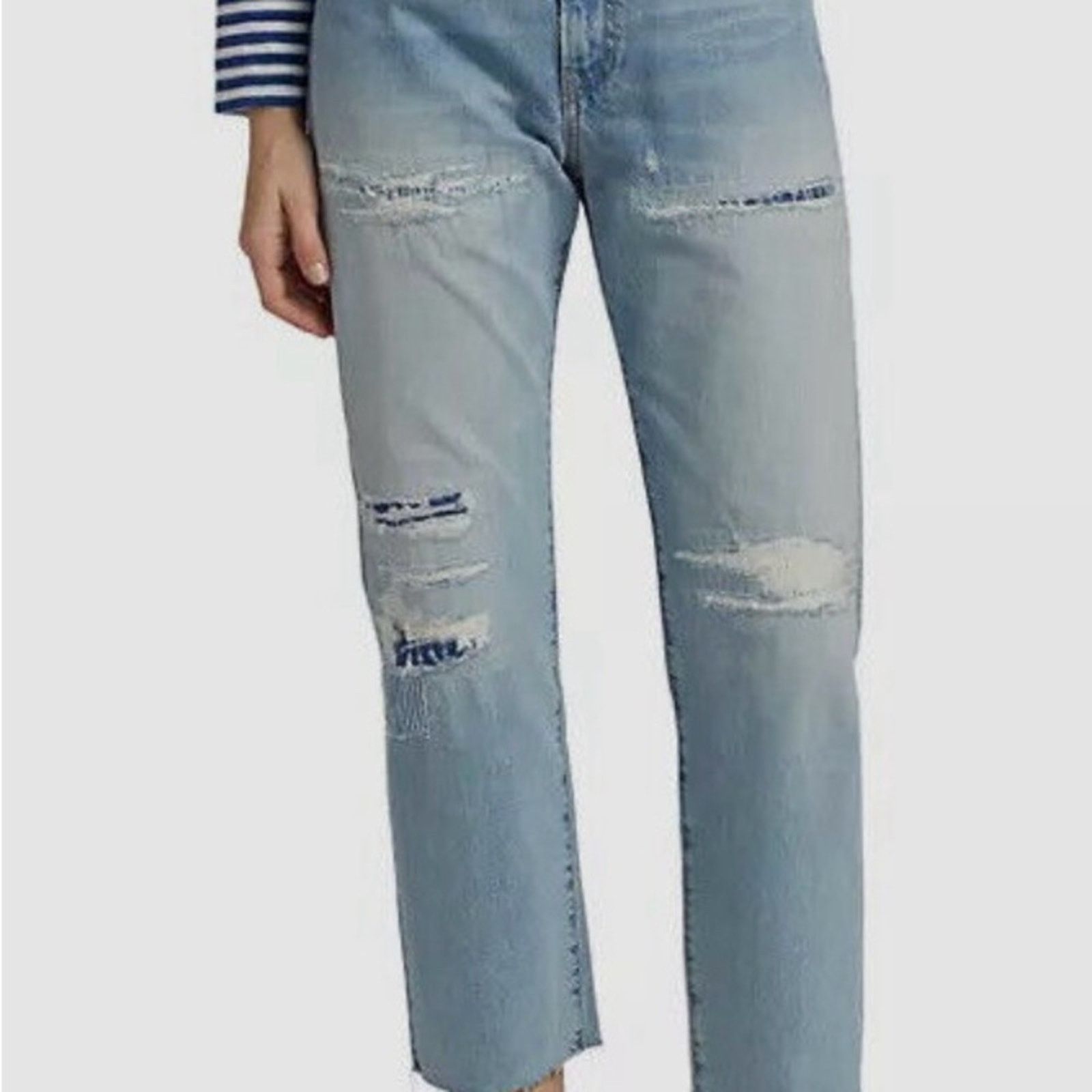 Other Deniminst Montauk NY Distressed Boyfriend Jean size 26 NWOT Size 26" / US 2 / IT 38 - 2 Thumbnail