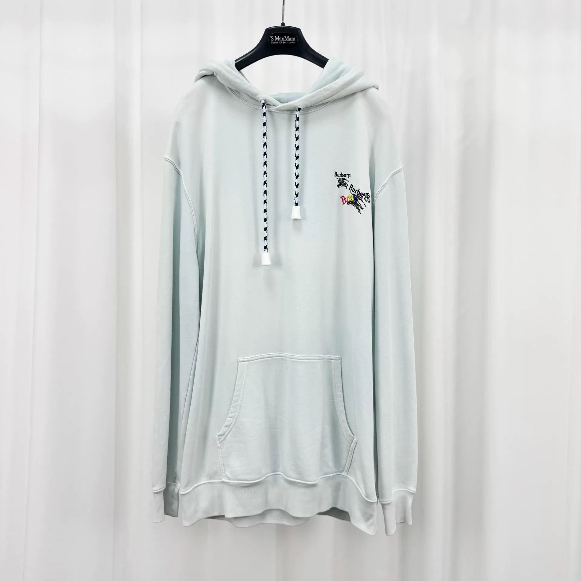 Burberry Burberry Embroidered Letter Hoodie in Misty Blue Size US S / EU 44-46 / 1 - 1 Thumbnail