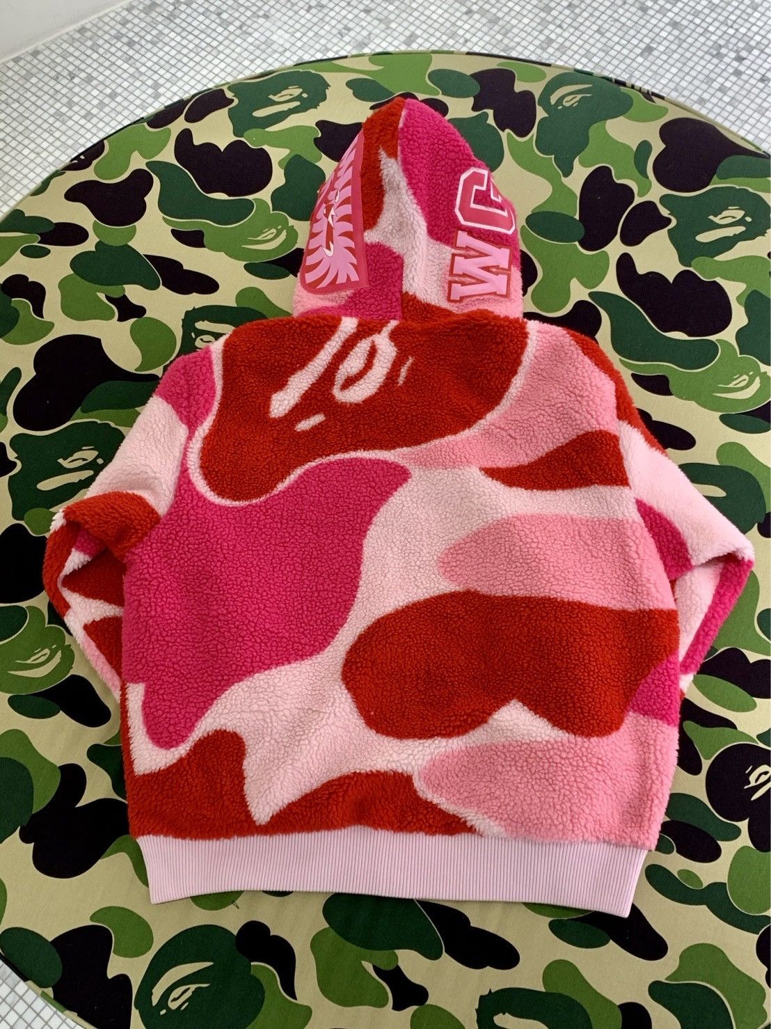 Bape BAPE MEGA ABC CAMO SHARK BOA HOODIE JACKET PINK | Grailed