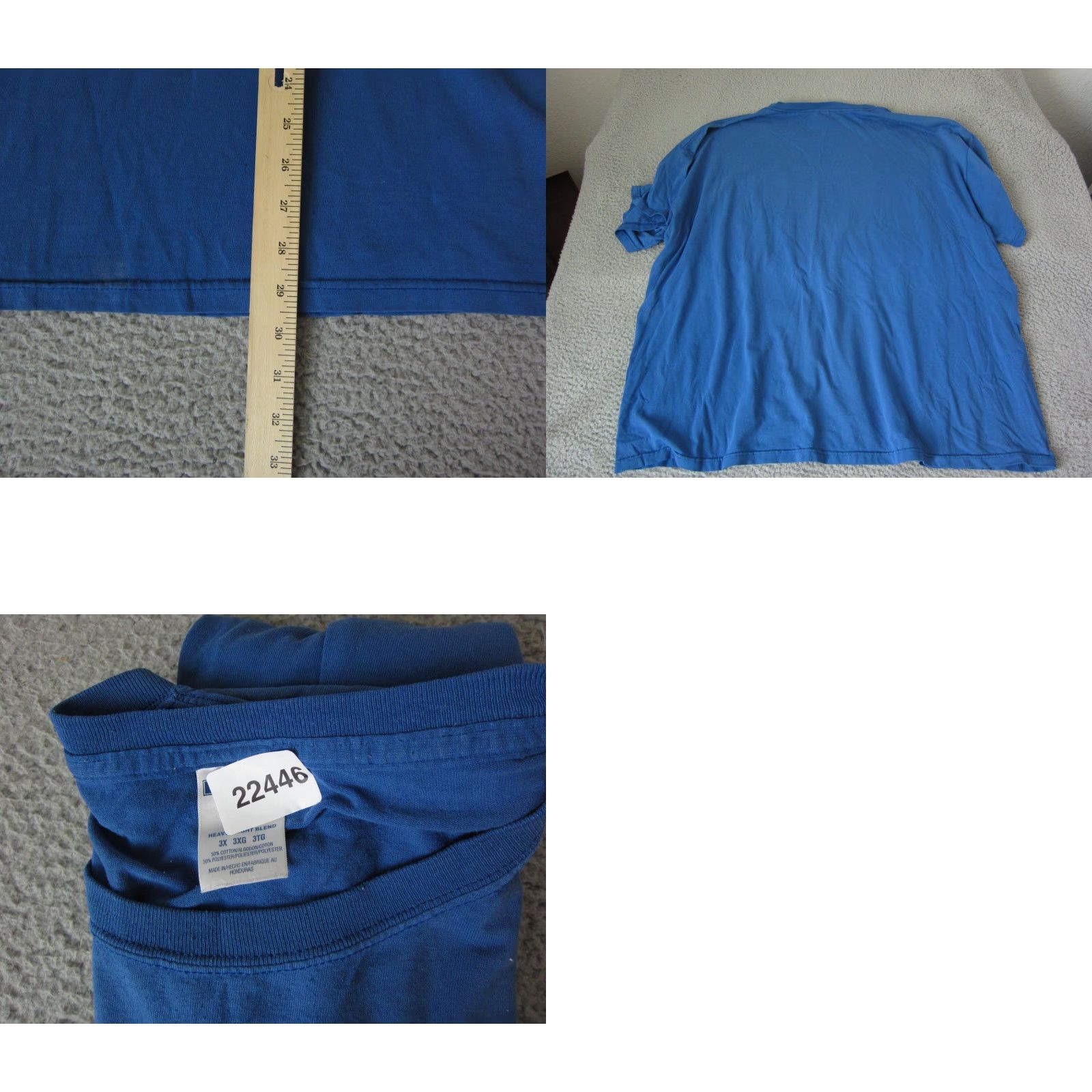 Jerzees VINTAGE Jerzees Shirt Mens 3X Blue T Shirt Casual Blank Tee Crew Neck Short Sleeve Cotton Jersey 70s 80s 90s Classic Men Size US XXL / EU 58 / 5 - 8 Thumbnail