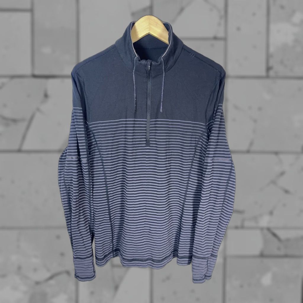 Lululemon Lululemon Sweat Session 1/2 Zip Performance Sweatshirt Mens M Black Gray Stripes Size US M / EU 48-50 / 2 - 1 Thumbnail