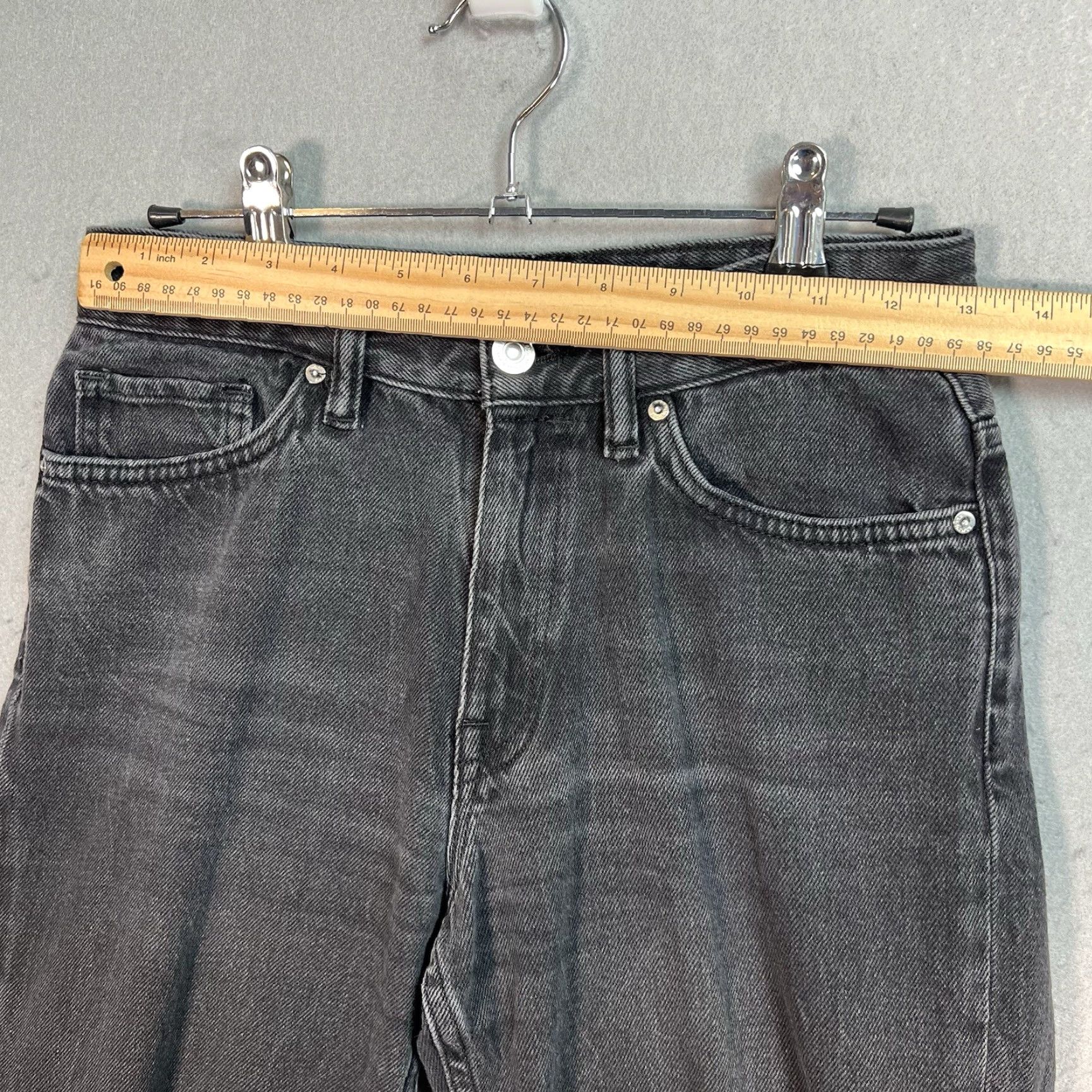 Allsaints ALL SAINTS AVA Raw Hem Washed Black Straight Cut Relaxed Leg JEANS Waist 26 Size 26" / US 2 / IT 38 - 3 Thumbnail