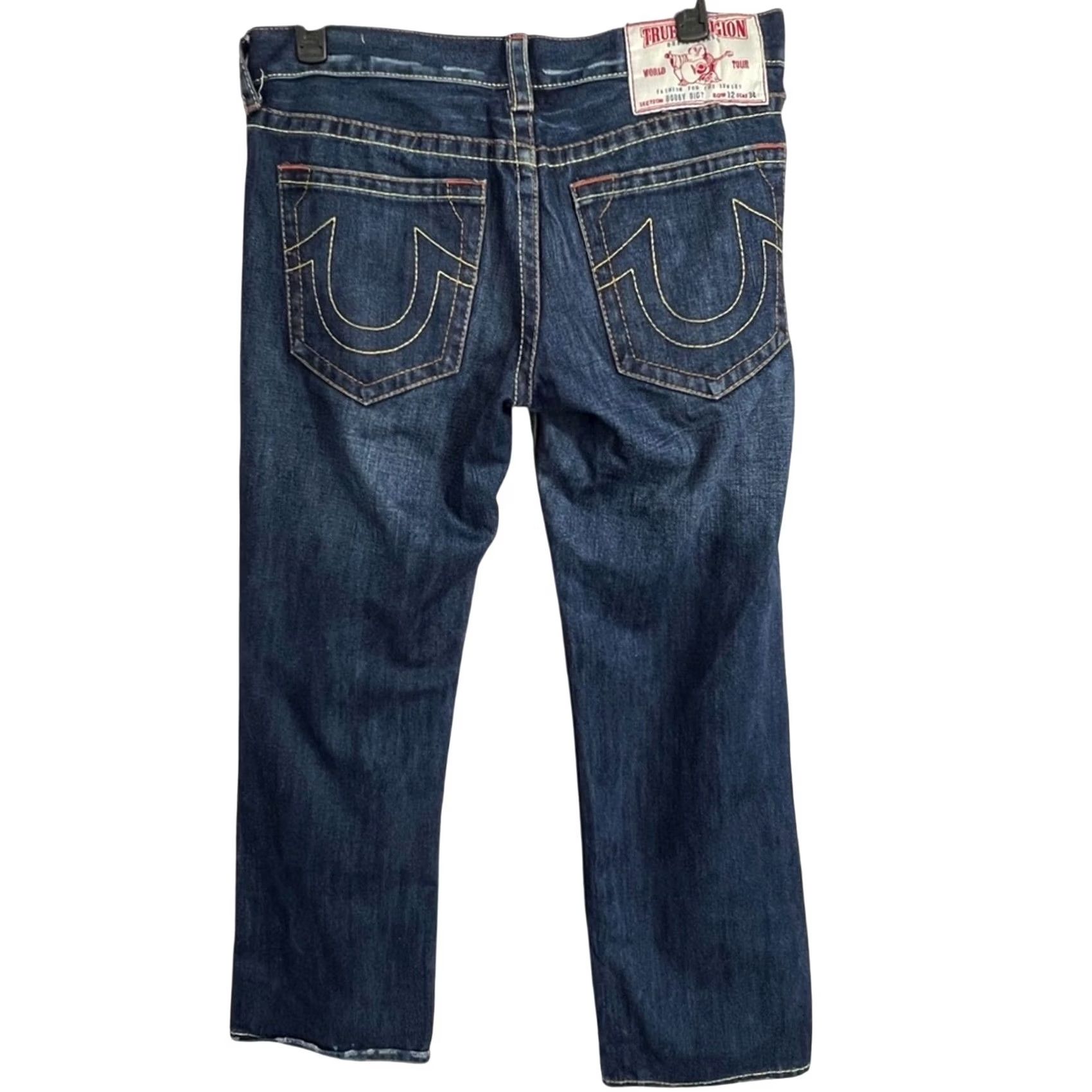 True Religion VTG True Religion Bobby Big T Baggy Denim Jeans Mens 32x34 Blue Thick Stitch Wide-Leg Short Description Not Included Size US 32 / EU 48 - 2 Thumbnail
