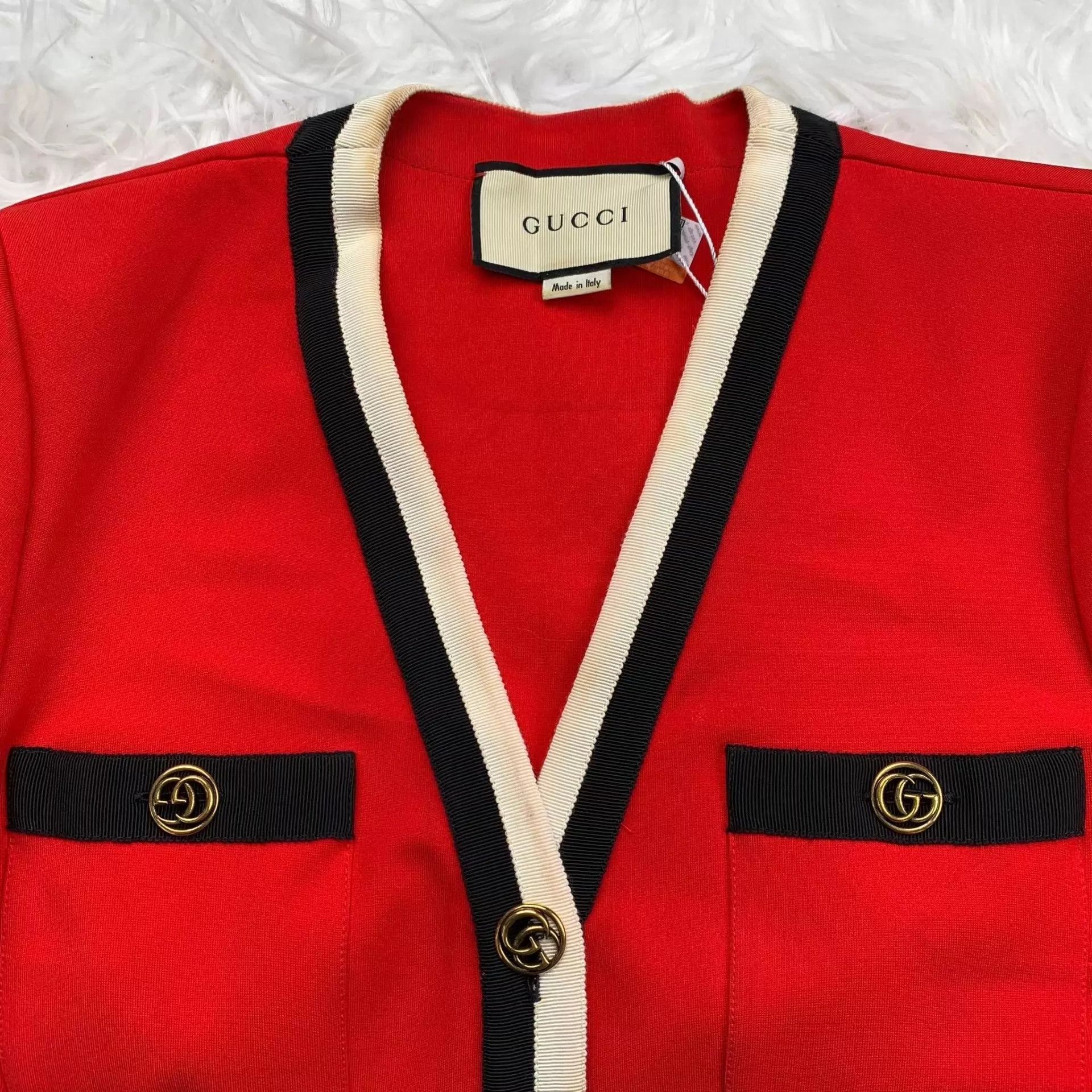 Gucci GUCCI Women's Red GG Short Sleeve Dress M Size M / US 6-8 / IT 42-44 - 8 Thumbnail