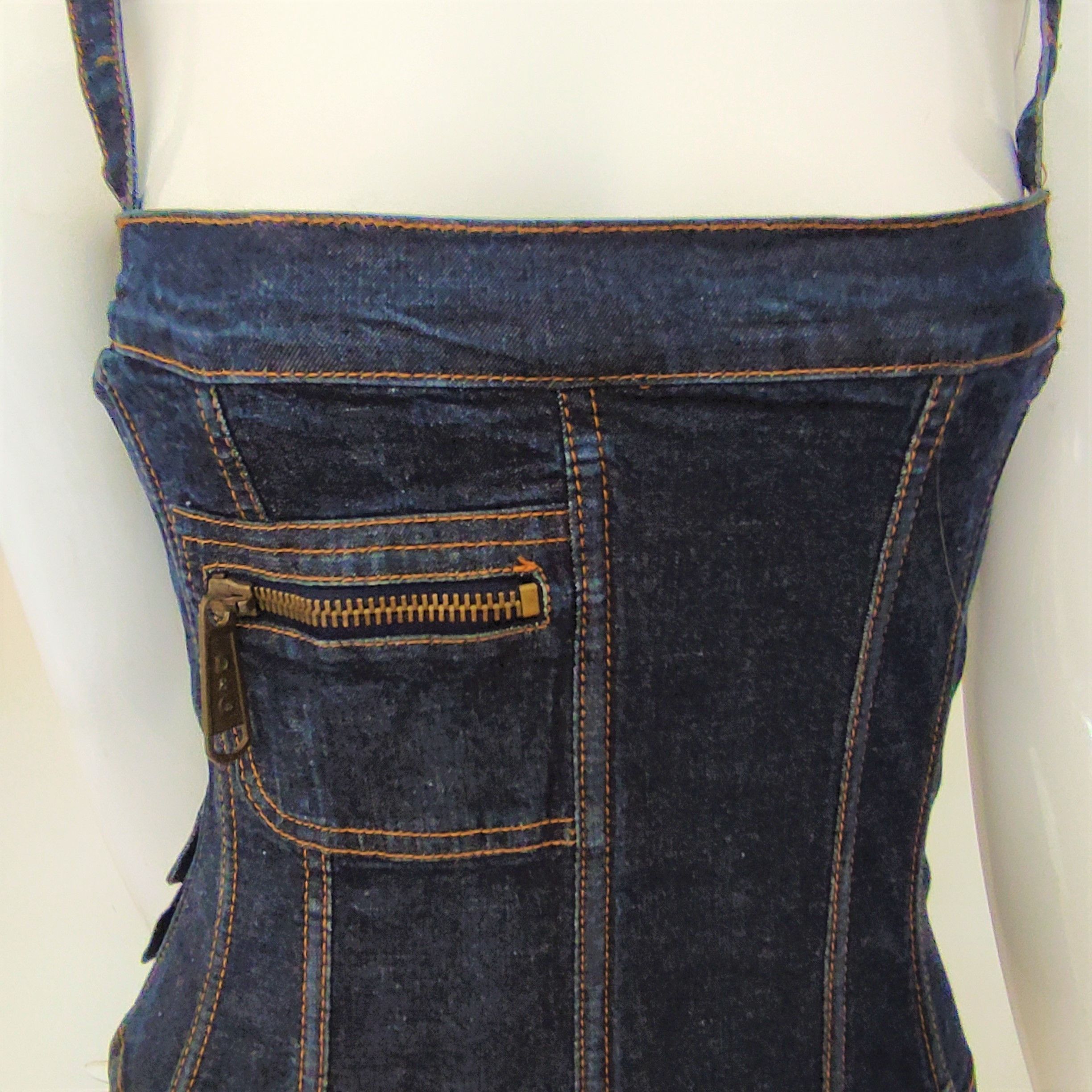 Dolce & Gabbana D&G Dolce and Gabbana Denim Bustier Cargo Top Corset Size S / US 4 / IT 40 - 8 Thumbnail
