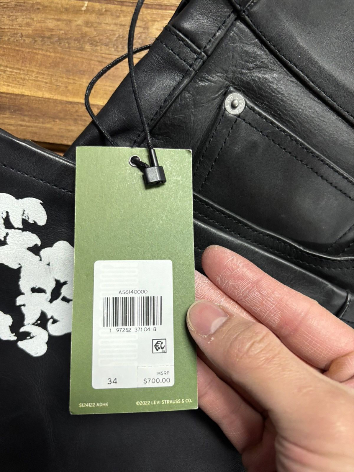 DENIM TEARS Denim Tears Black Leather Pants cotton wreath Size US 34 / EU 50 - 11 Thumbnail